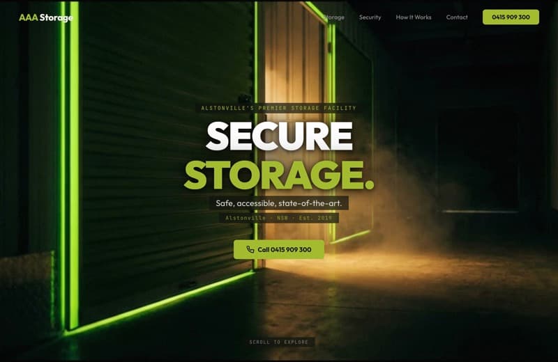 AAA storage, Web Design project thumbnail