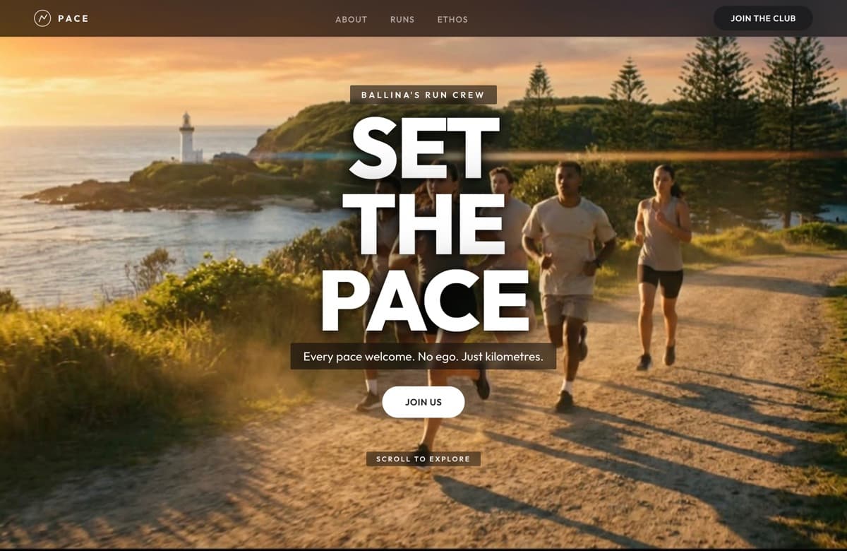 Ballina Run Club, Web Design project thumbnail