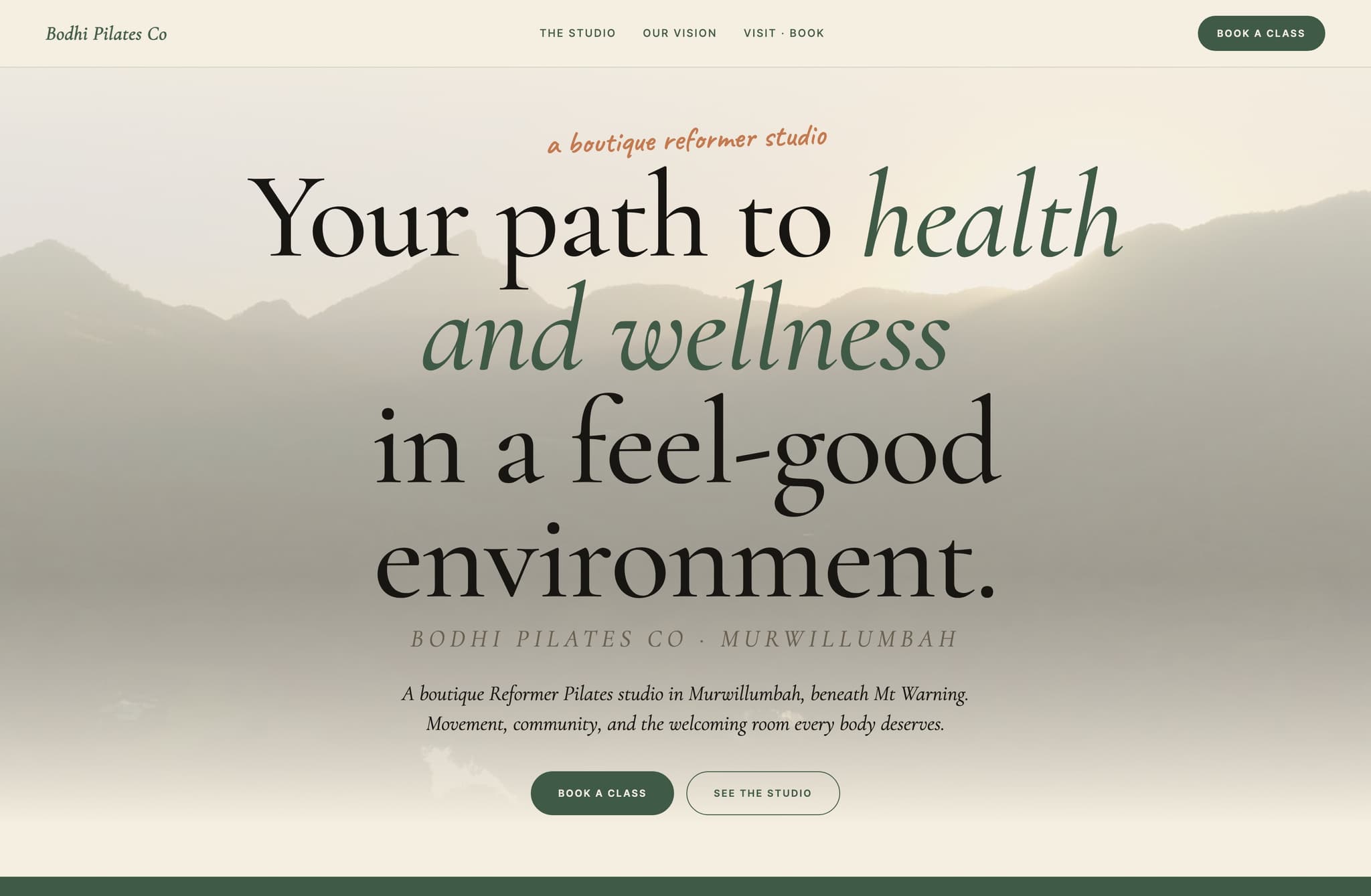 Bodhi Pilates, Web Design project thumbnail