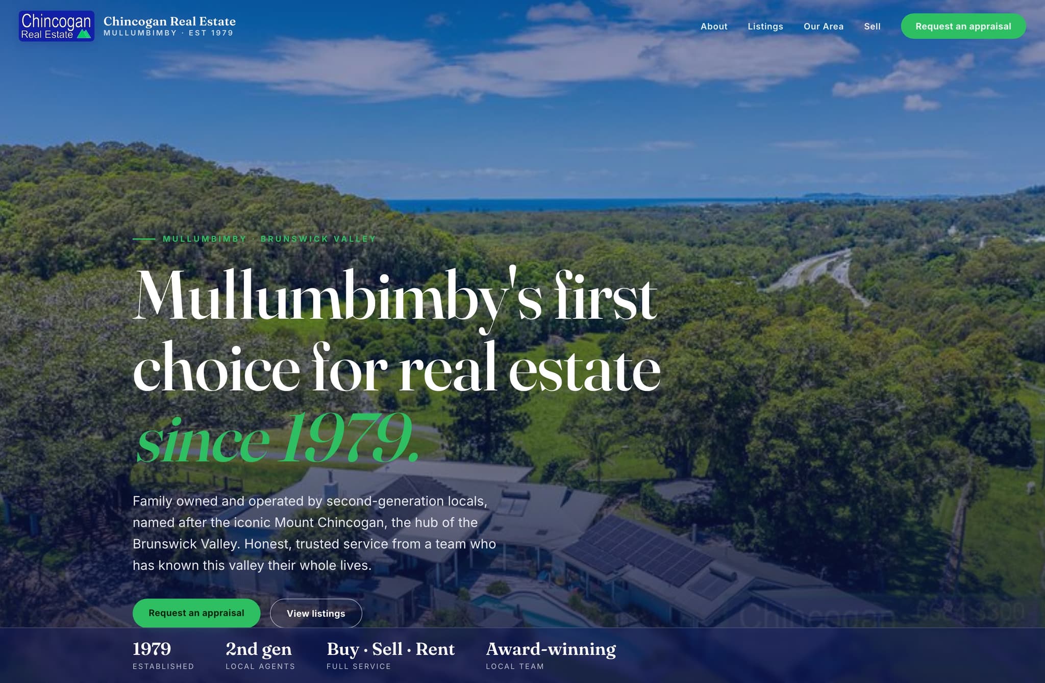Chincogan Real Estate, Web Design project thumbnail