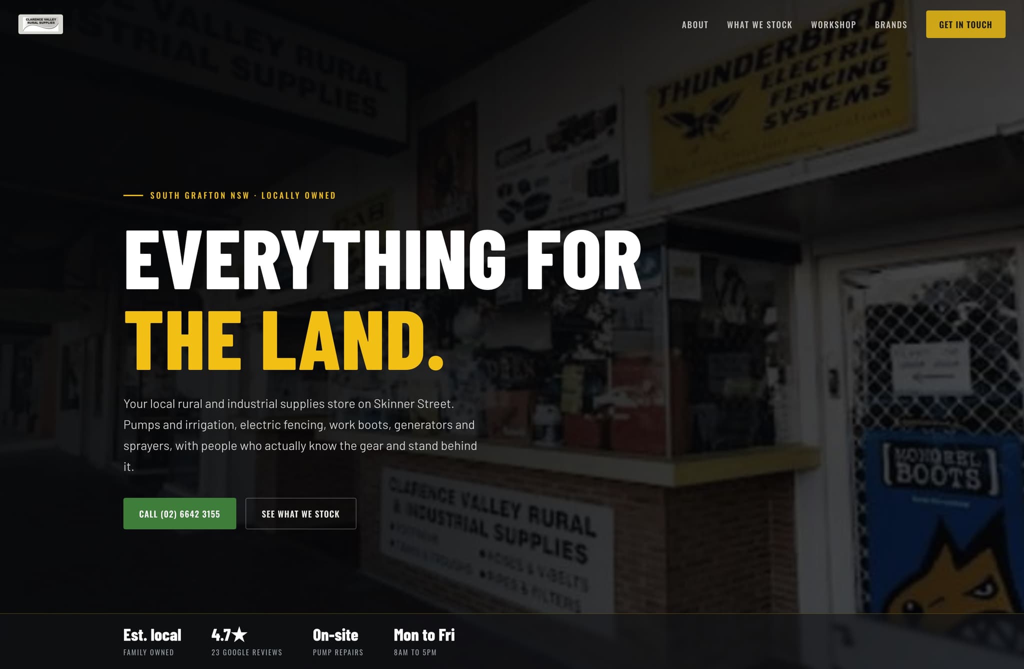 Clarence Valley Rural, Web Design project thumbnail