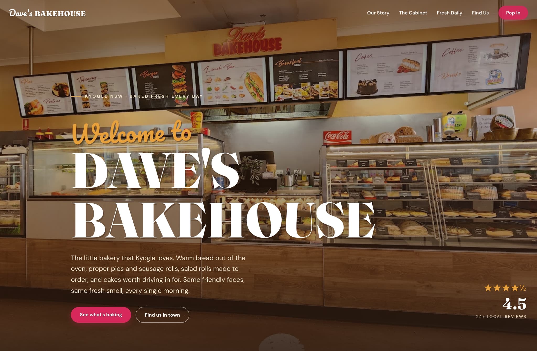 Daves Bakehouse, Web Design project thumbnail