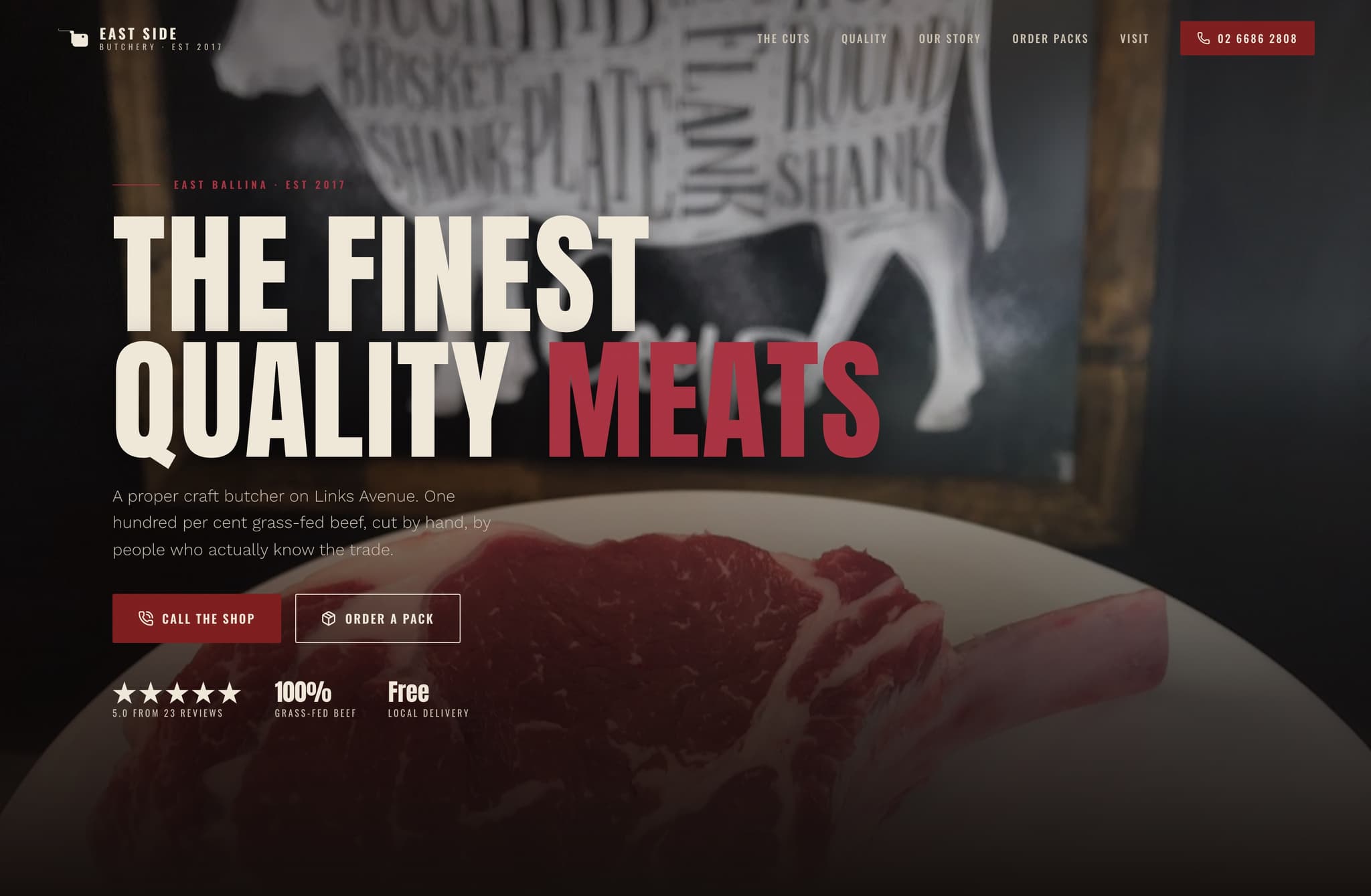 Eastside Butchery, Web Design project thumbnail