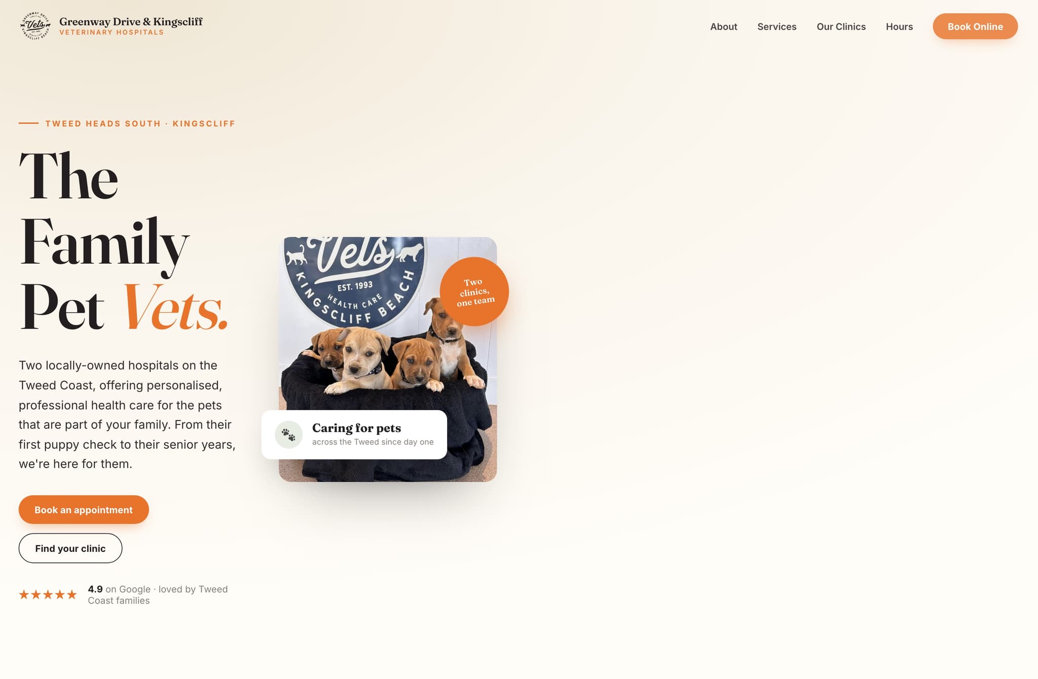 Greenway Kingscliff VET, Web Design project thumbnail