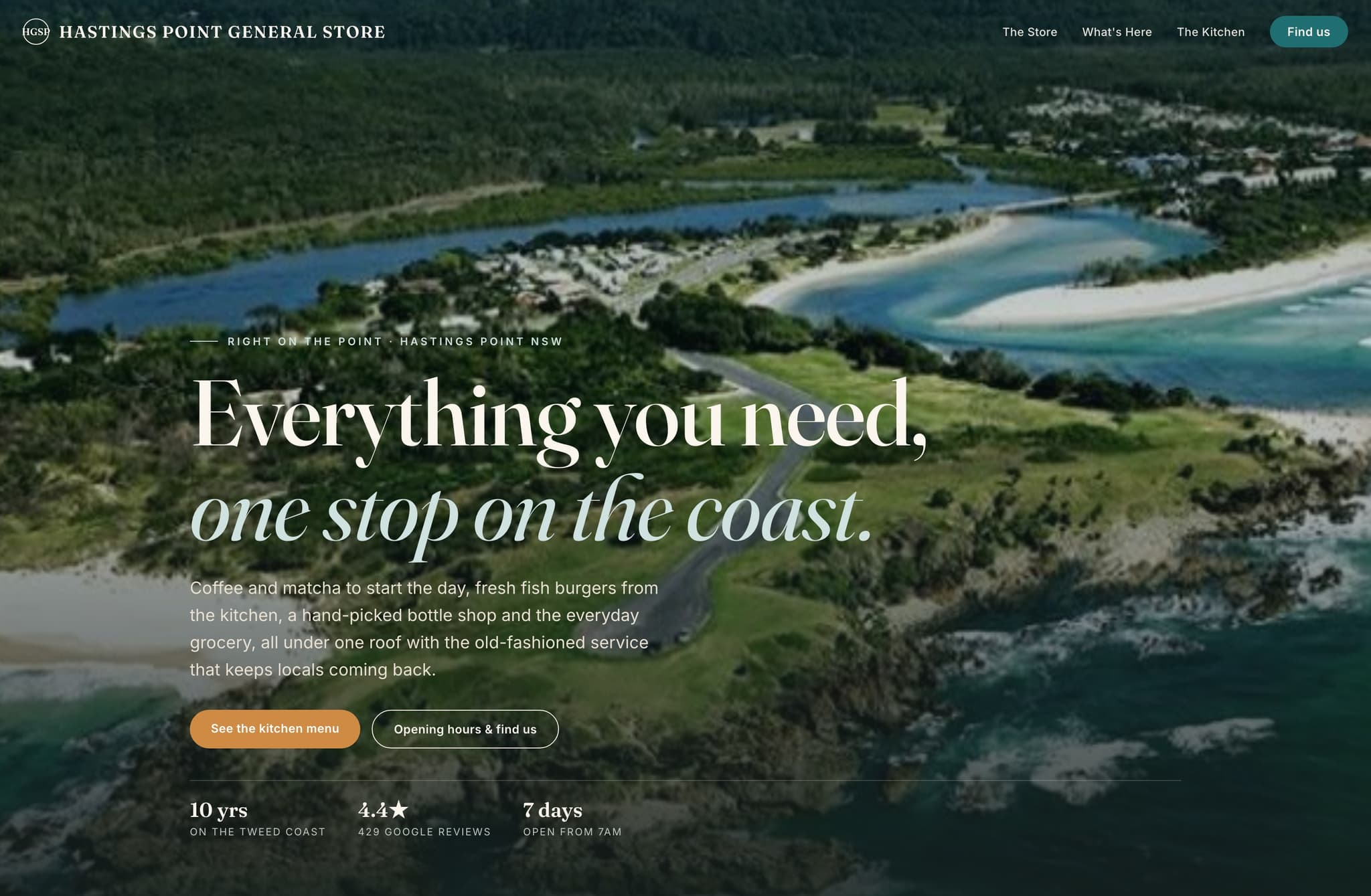 Hastings Point General Store, Web Design project thumbnail