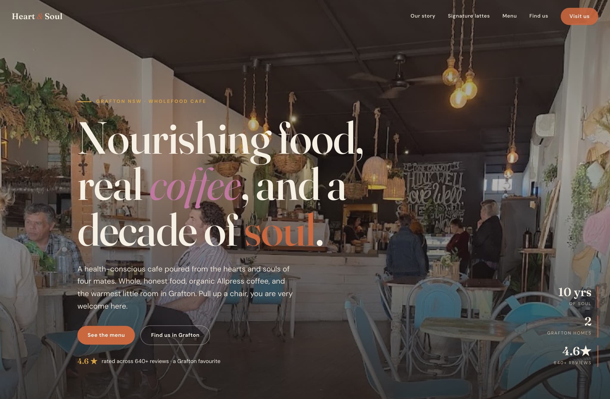 Heart Soul Cafe, Web Design project thumbnail