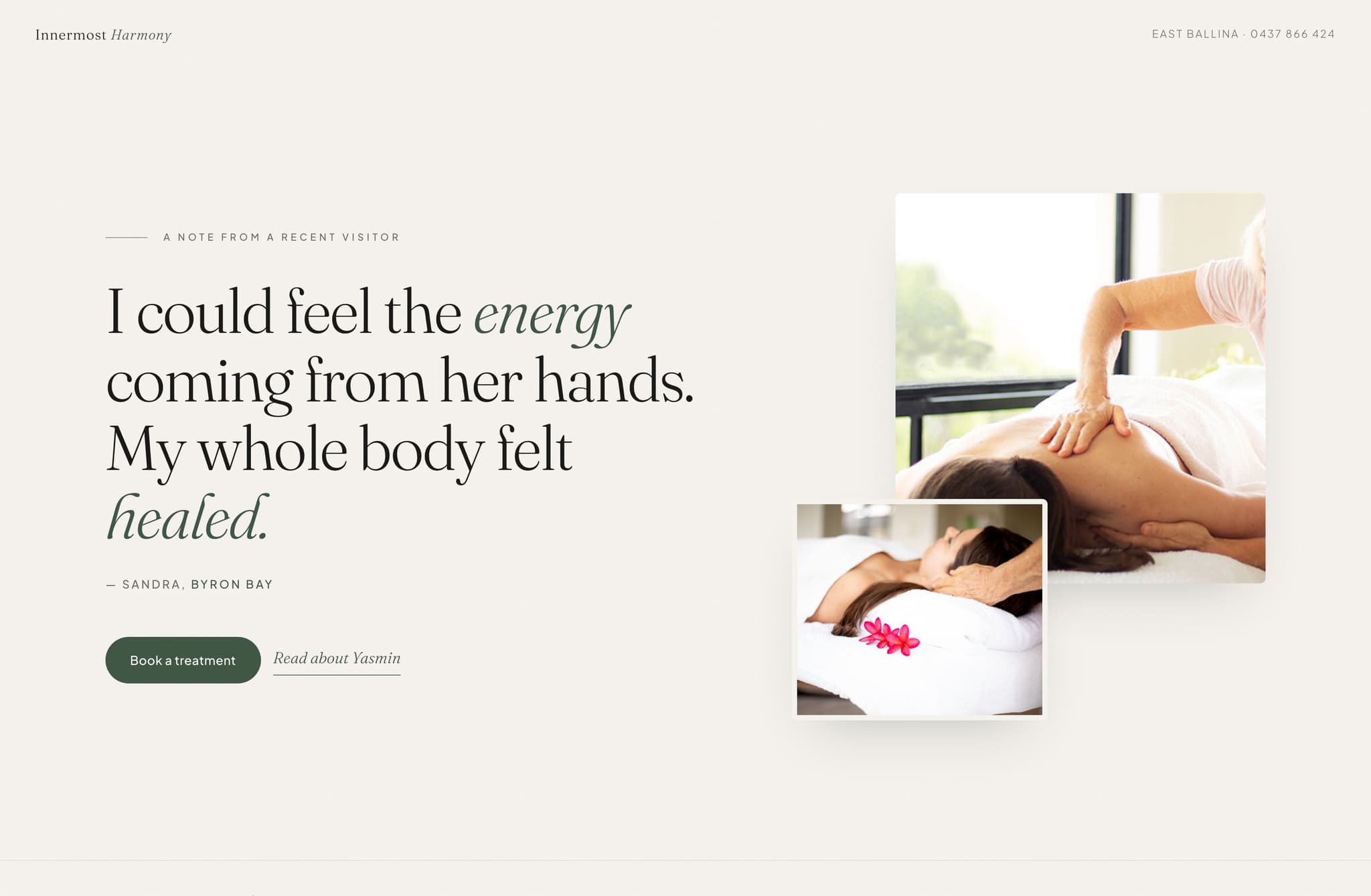 Innermost Harmony Massage, Web Design project thumbnail