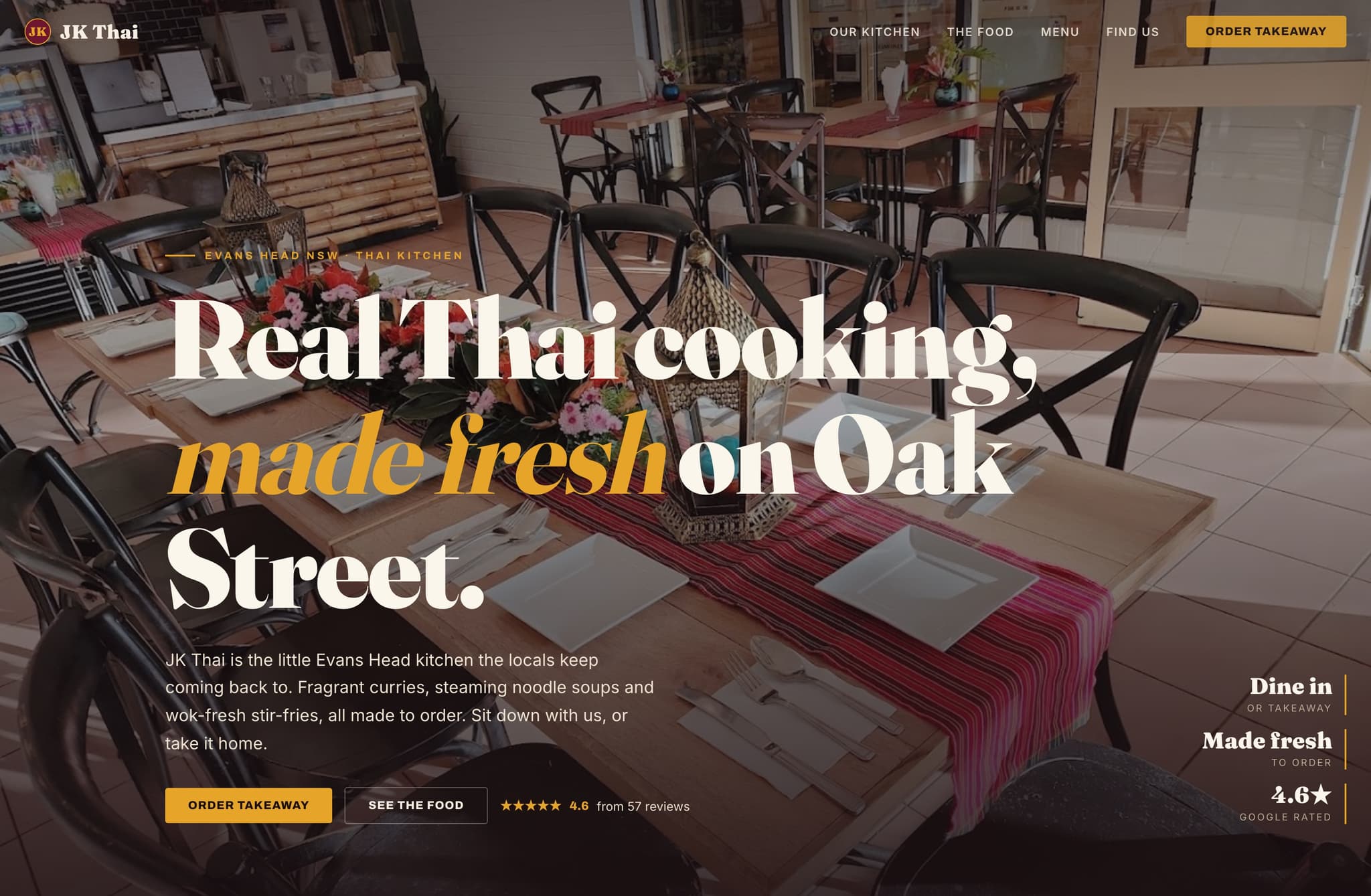 JK Thai, Web Design project thumbnail