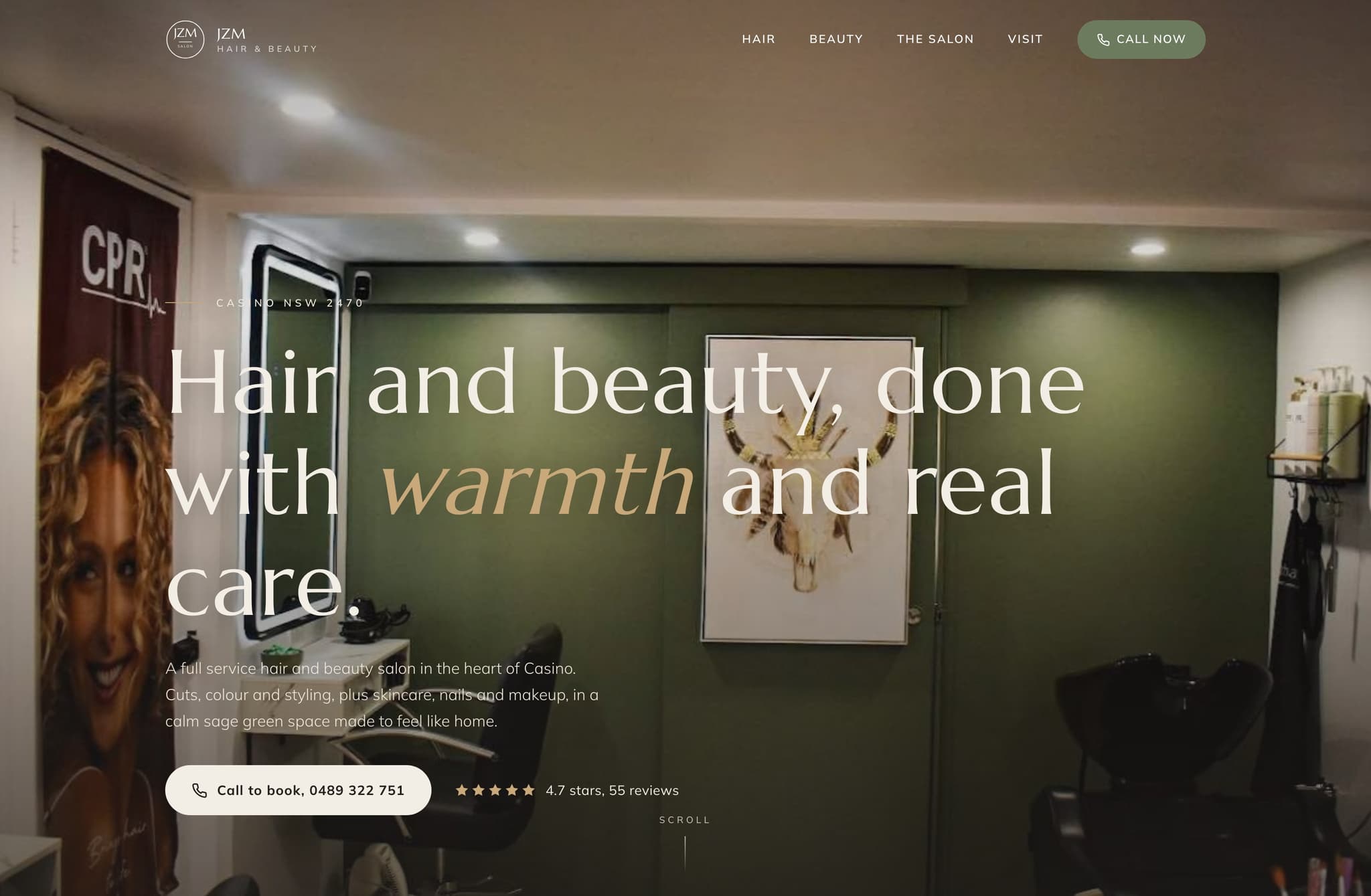 JZM Hair Beauty, Web Design project thumbnail