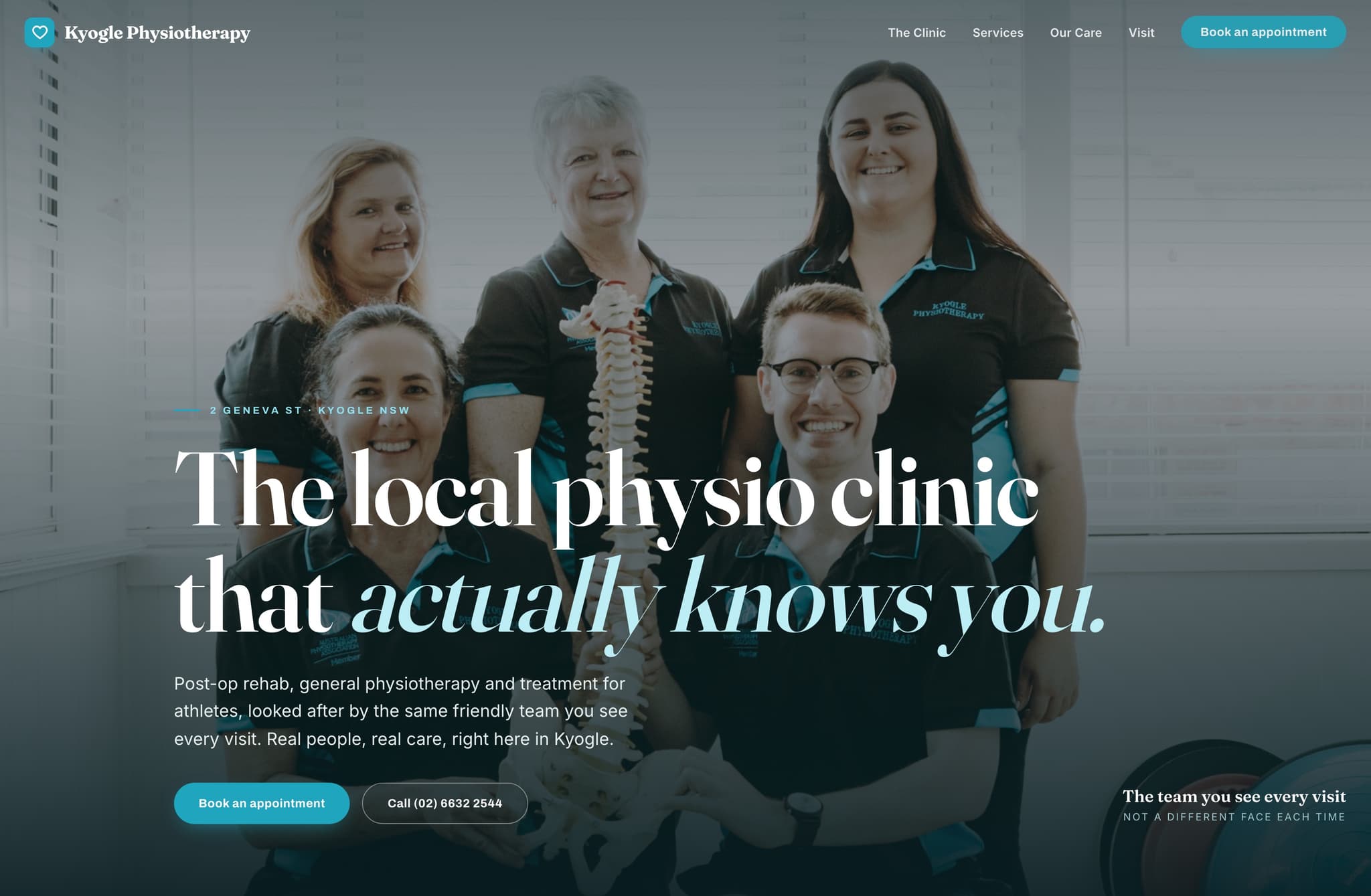 Kyogle Physiotherapy, Web Design project thumbnail
