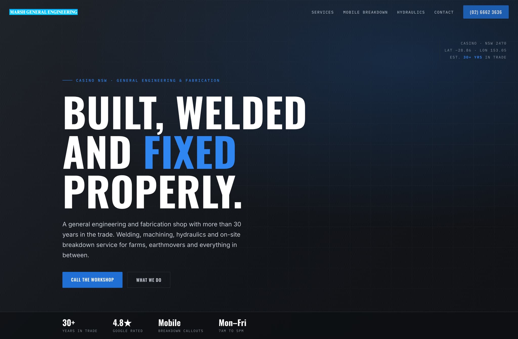 Marsh Engineering, Web Design project thumbnail