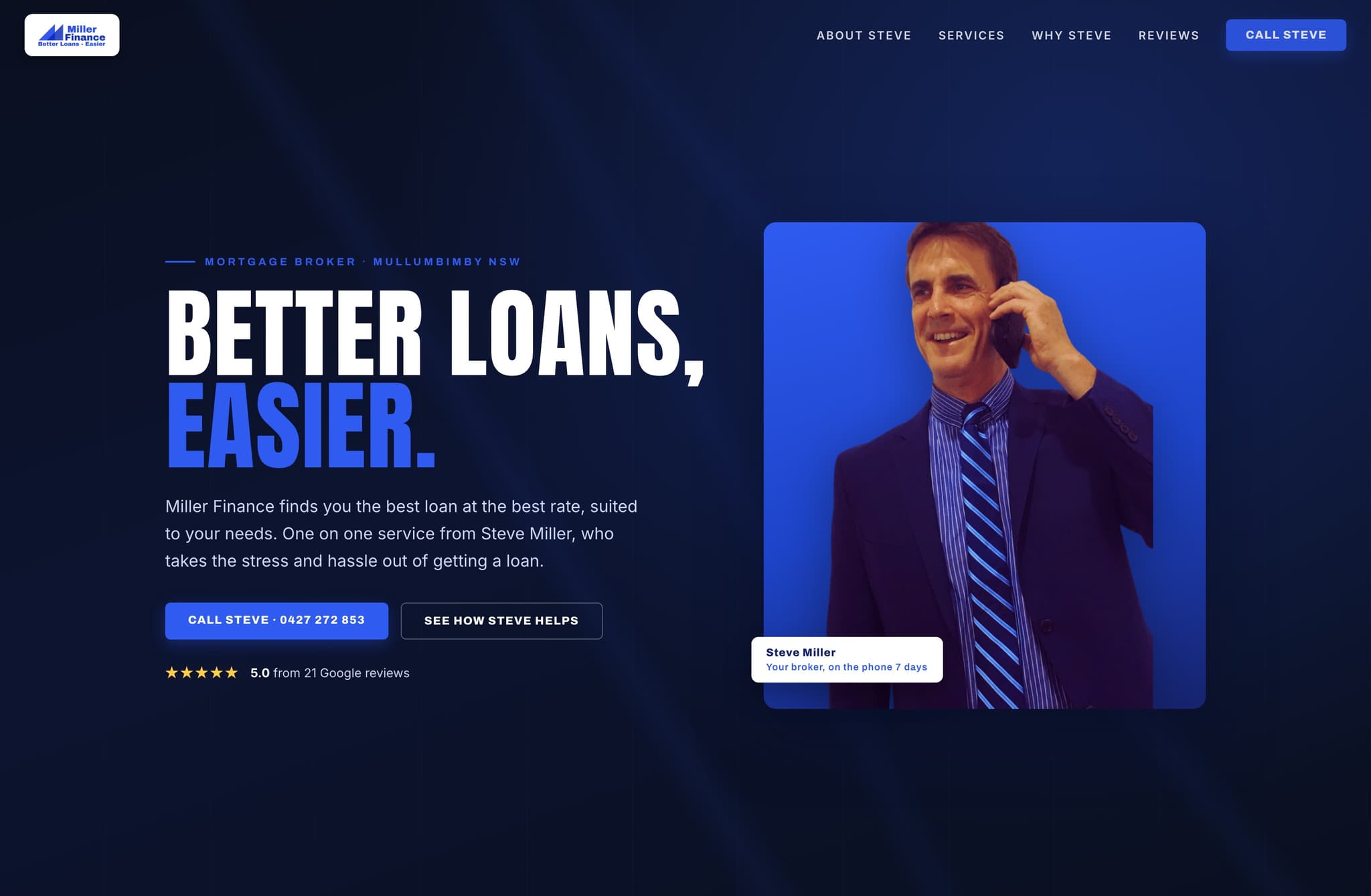 Miller Finance, Web Design project thumbnail