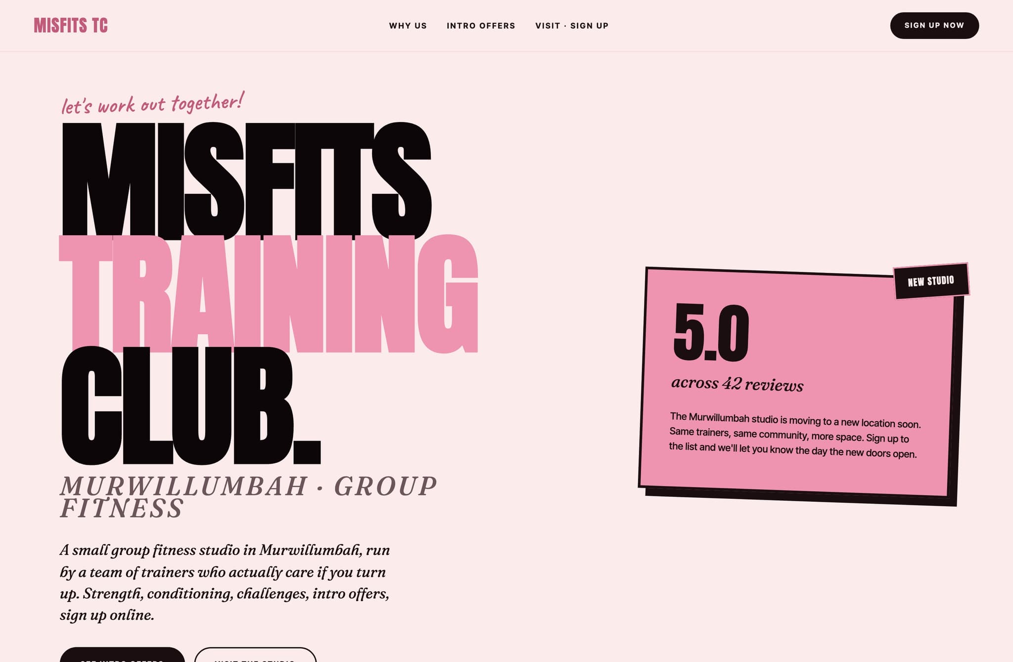 Misfits TC, Web Design project thumbnail