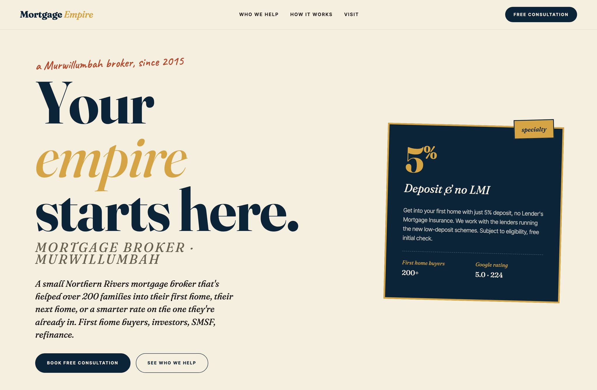 Mortgage Empire, Web Design project thumbnail