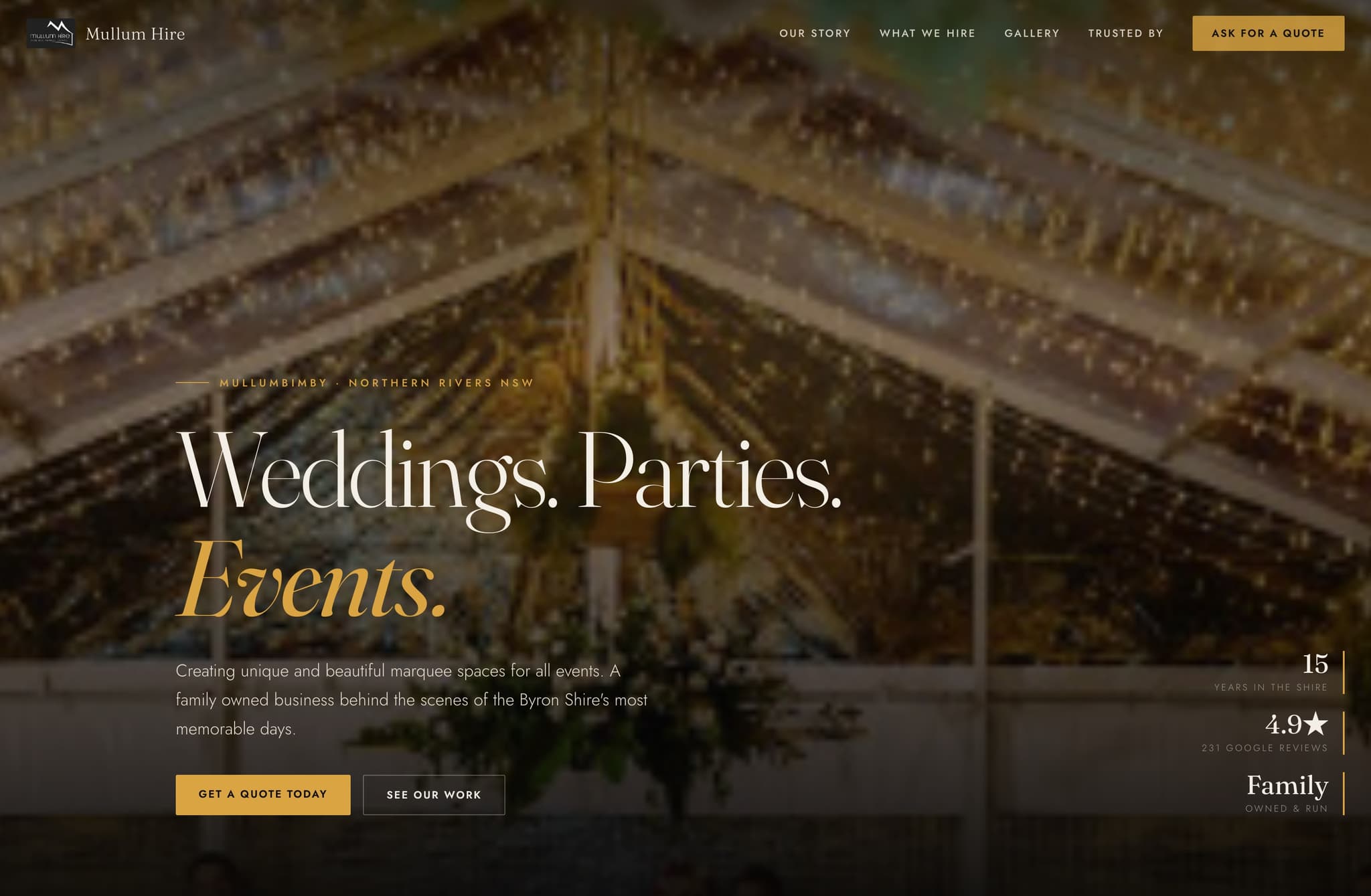 Mullum Hire, Web Design project thumbnail
