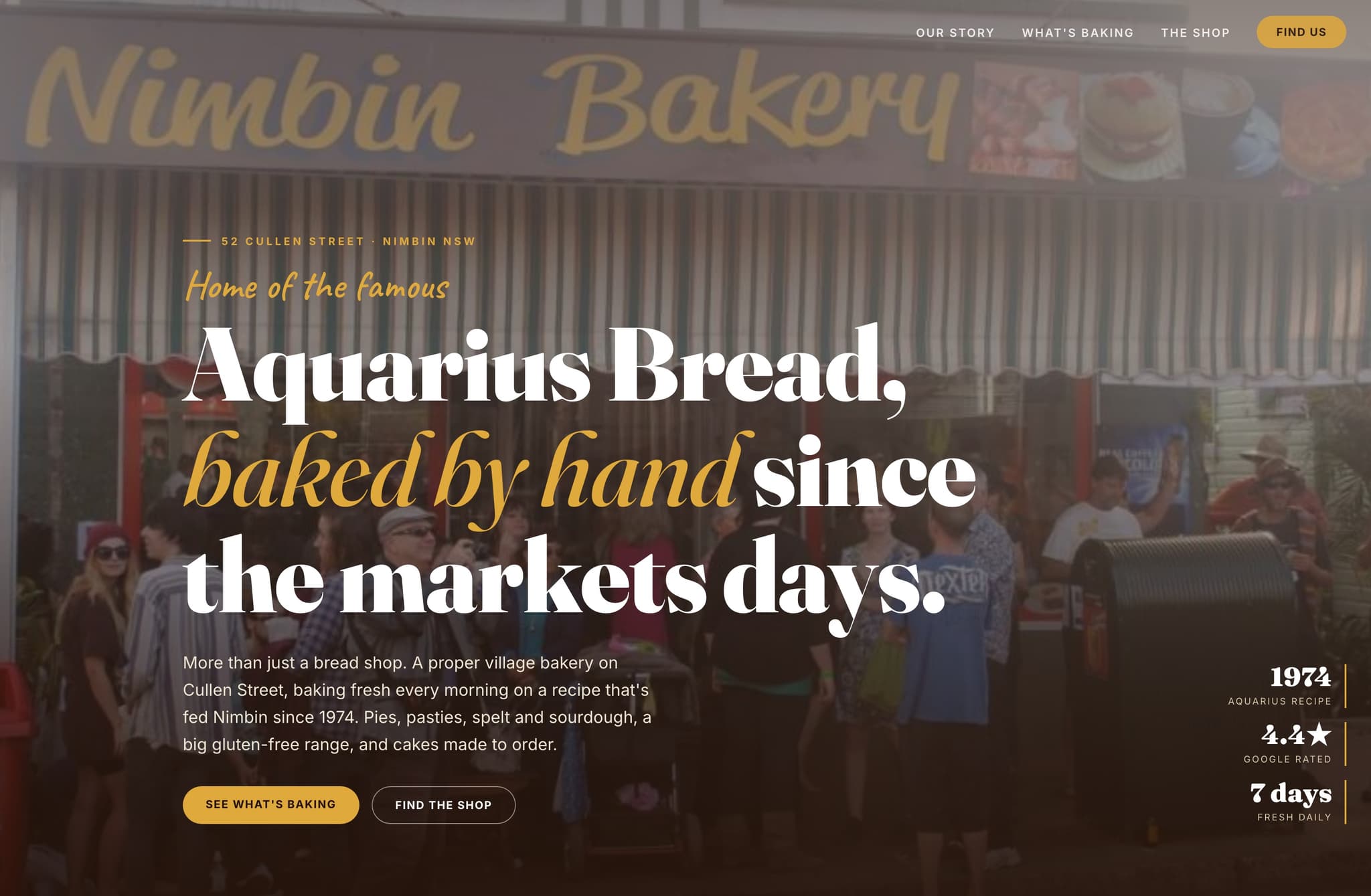 Nimbin Bakery, Web Design project thumbnail