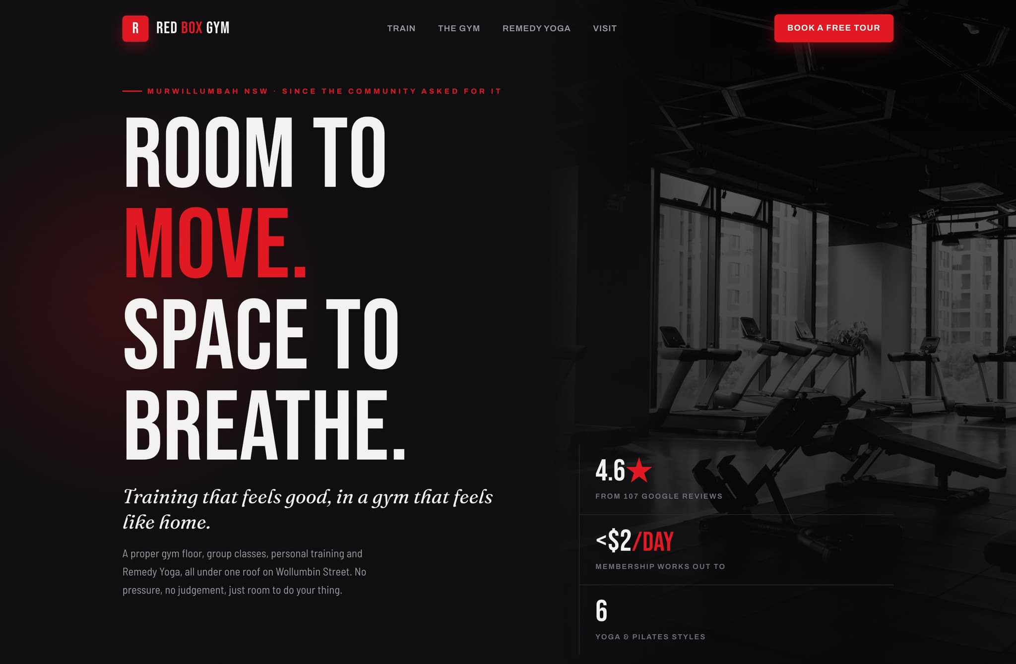RED BOX GYM, Web Design project thumbnail