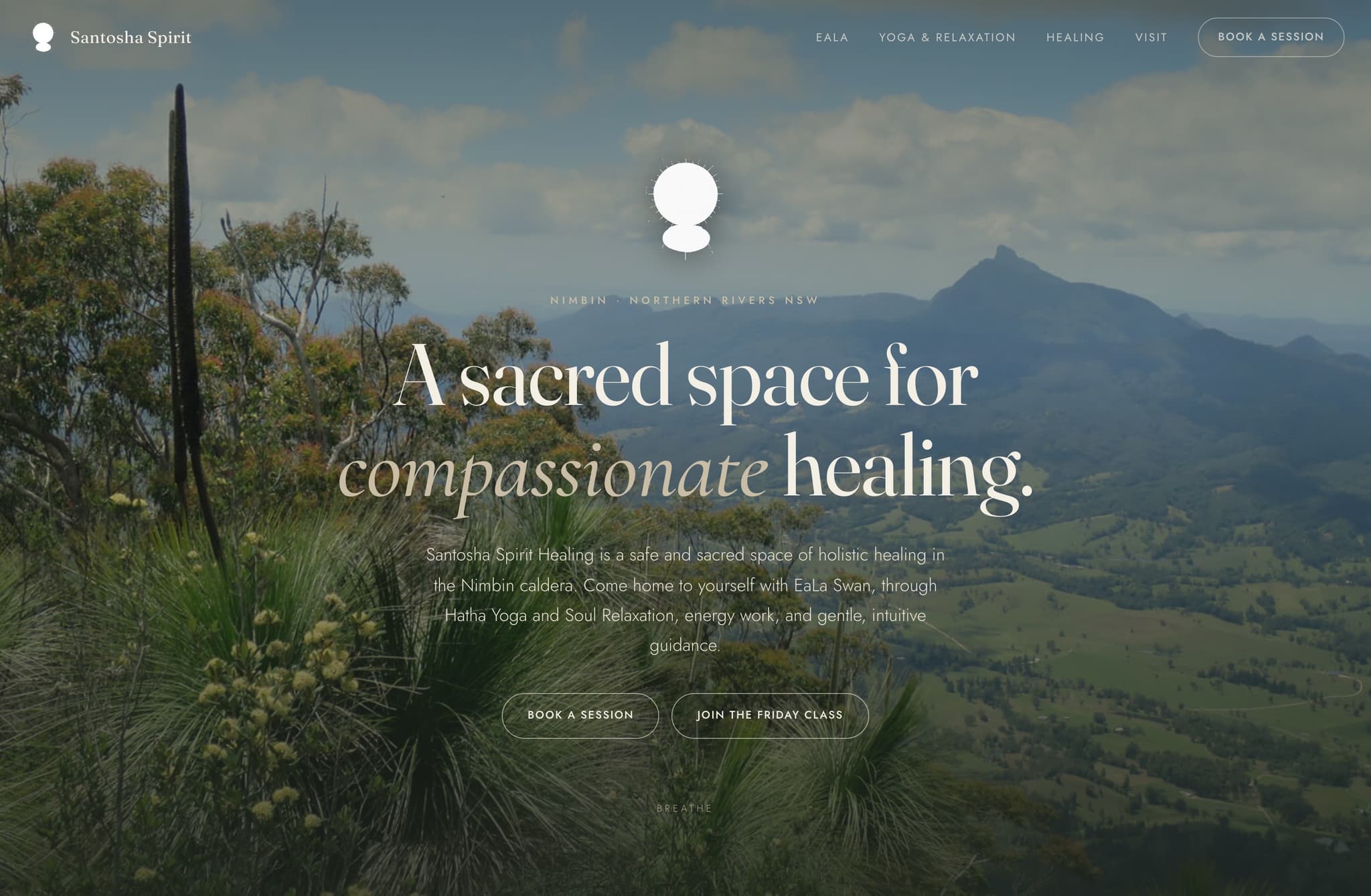 Santosha Spirit Healing, Web Design project thumbnail