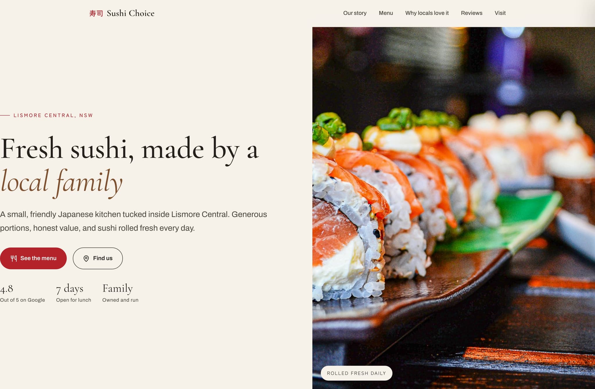 Sushi Choice, Web Design project thumbnail