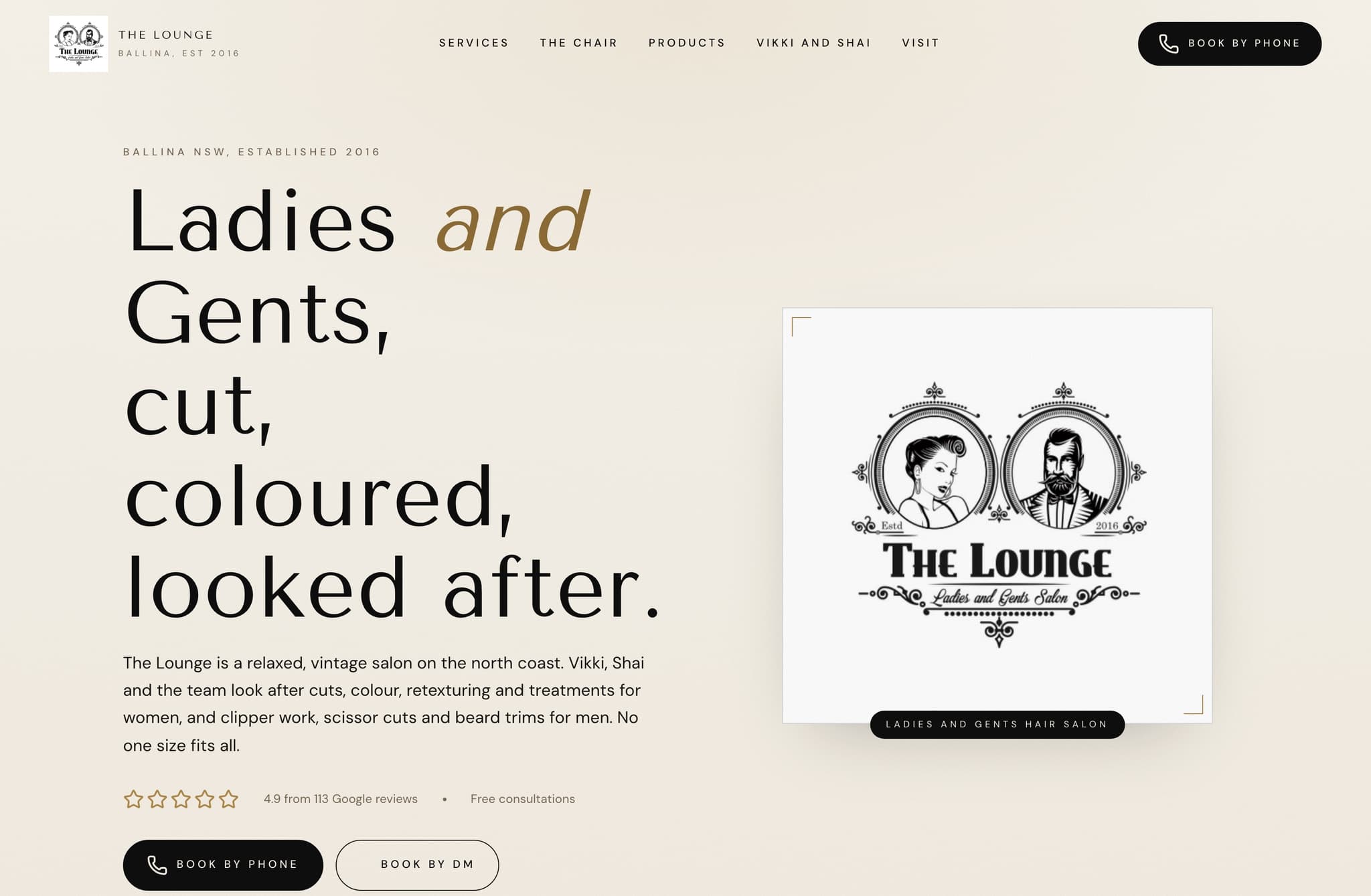 THE Lounge Salon, Web Design project thumbnail