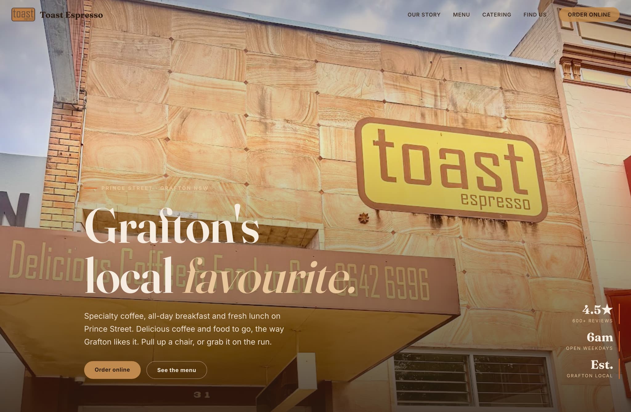 Toast Espresso, Web Design project thumbnail