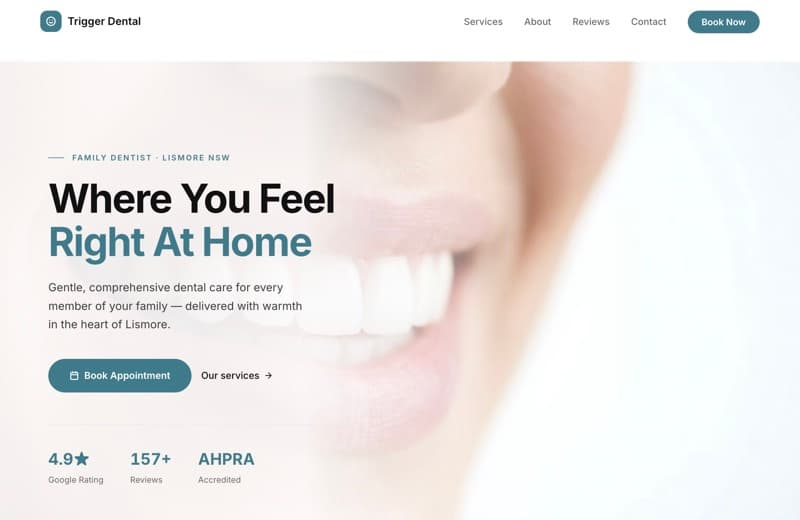 Trigger Dental, Web Design project thumbnail