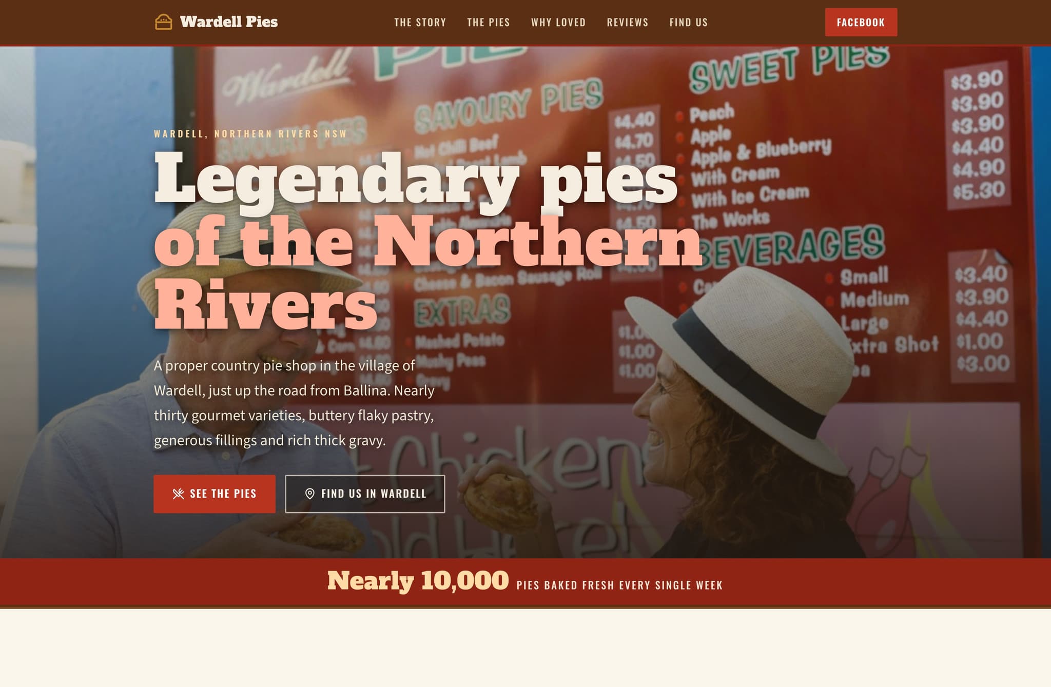 Wardell Pies, Web Design project thumbnail