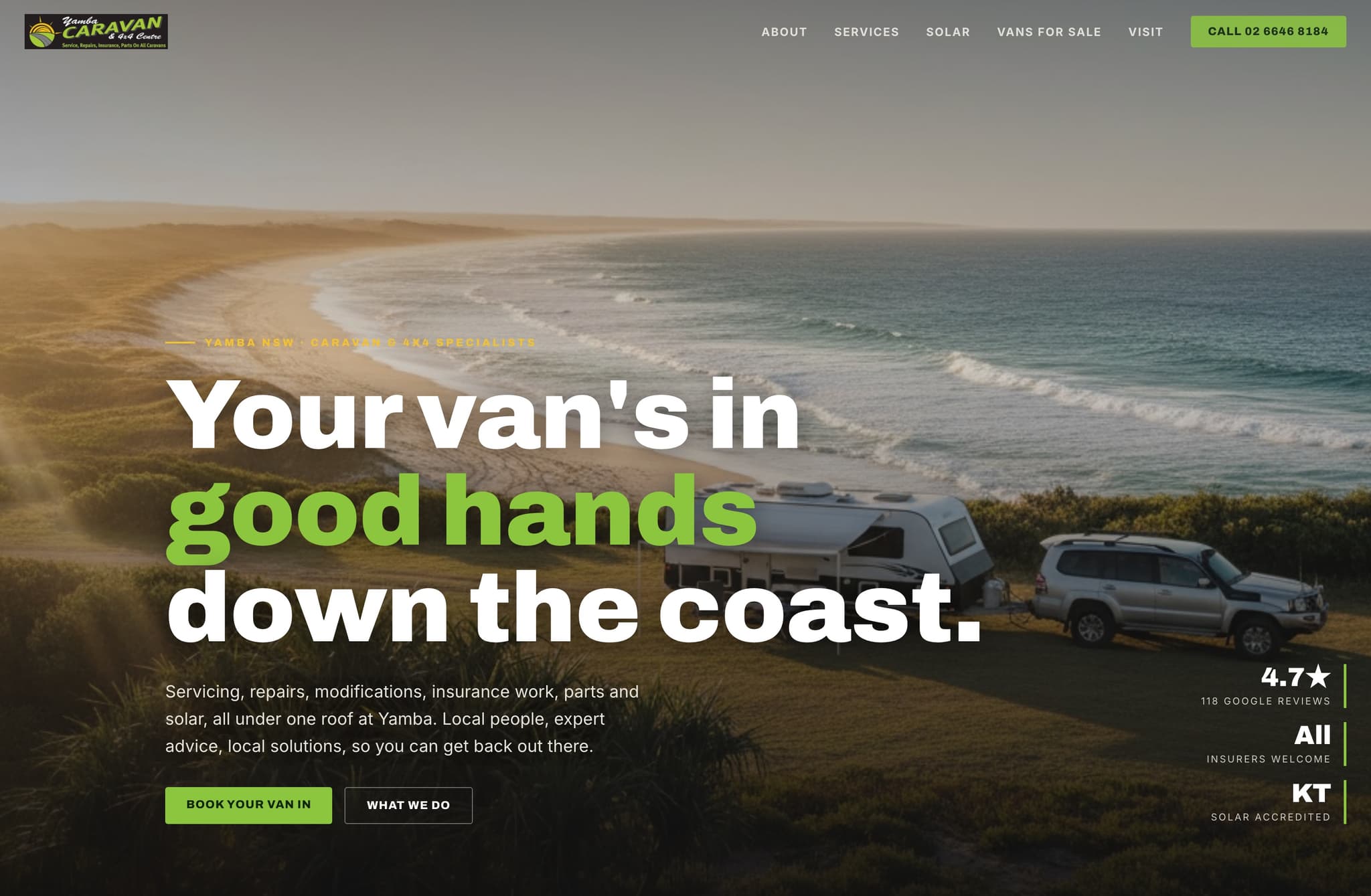 Yamba Caravan 4x4, Web Design project thumbnail
