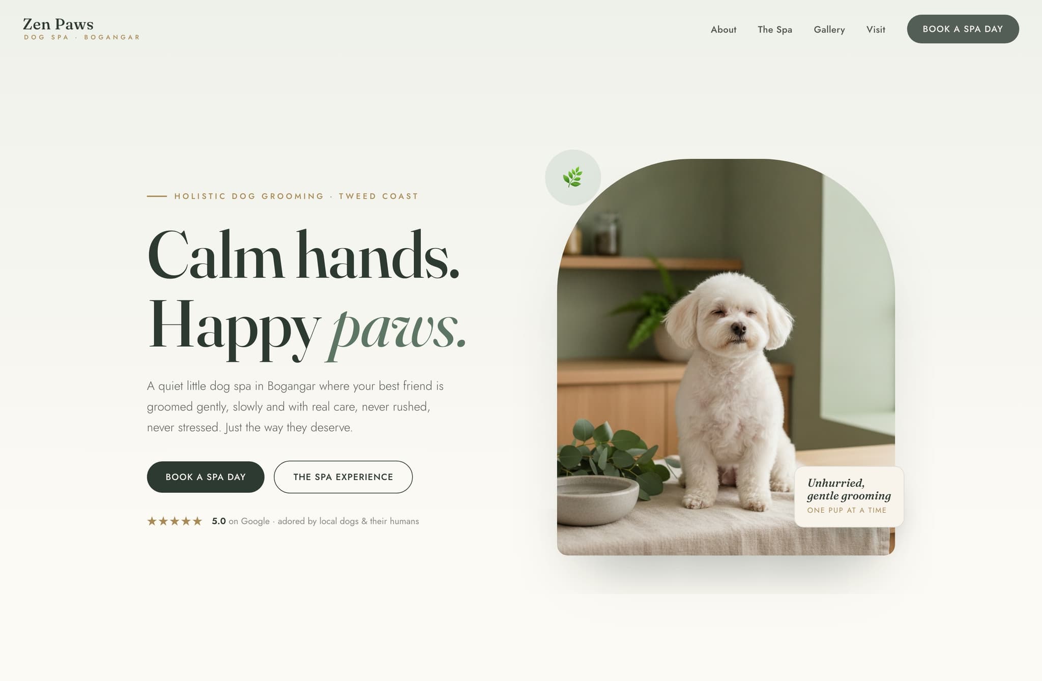 ZEN Paws DOG SPA, Web Design project thumbnail