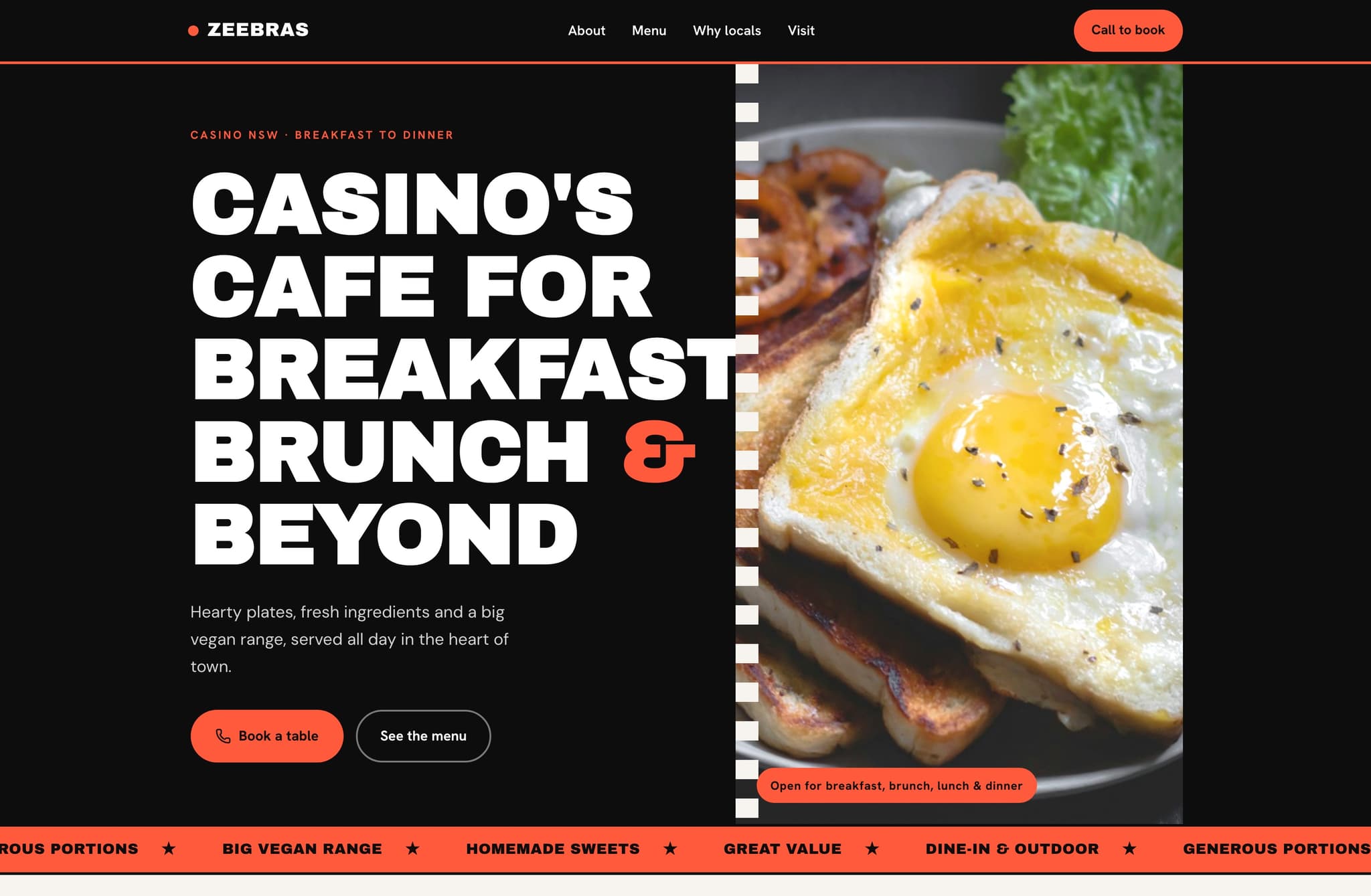 Zeebras Cafe, Web Design project thumbnail