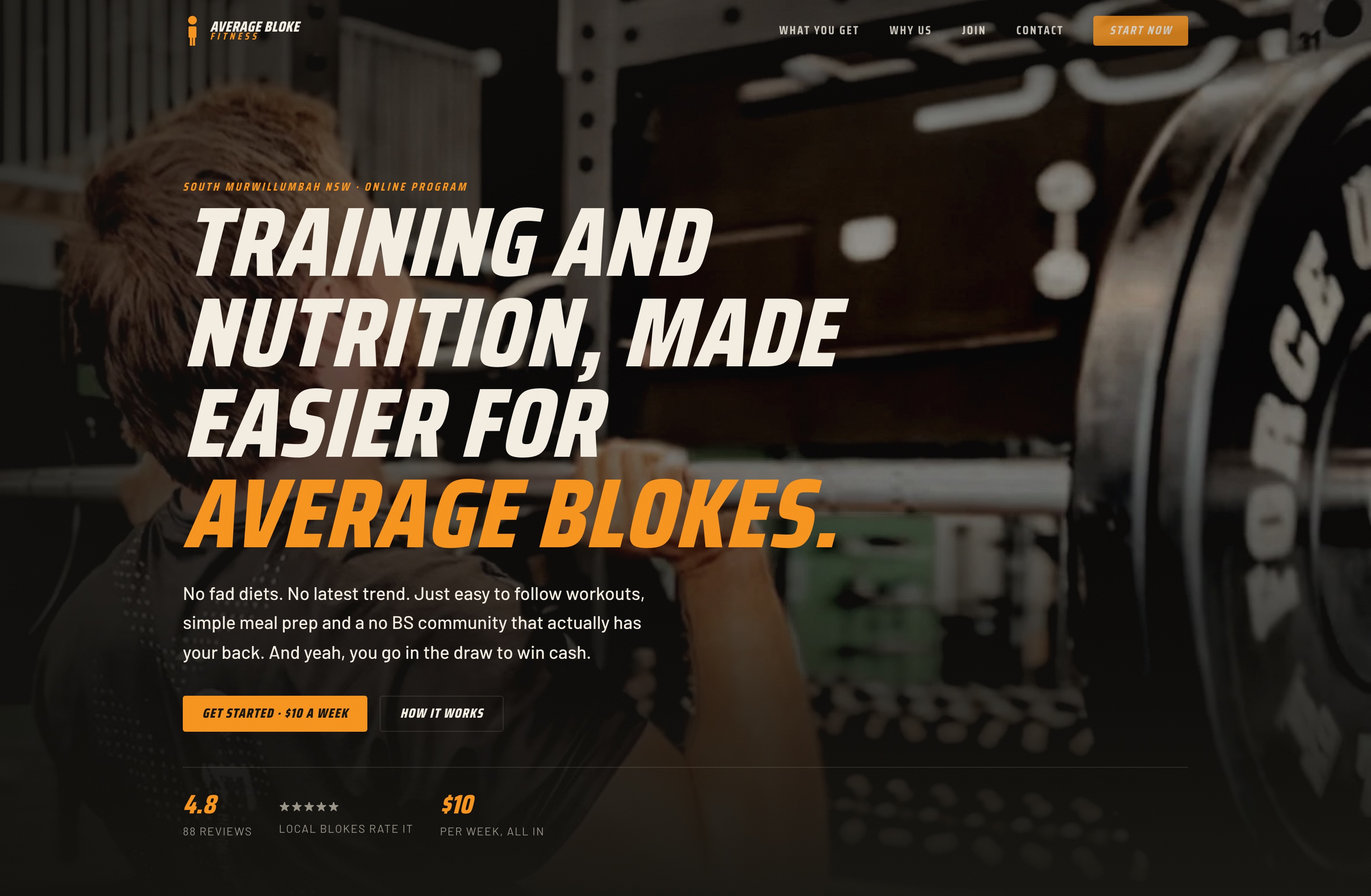 Average Bloke Fitness, Web Design project thumbnail