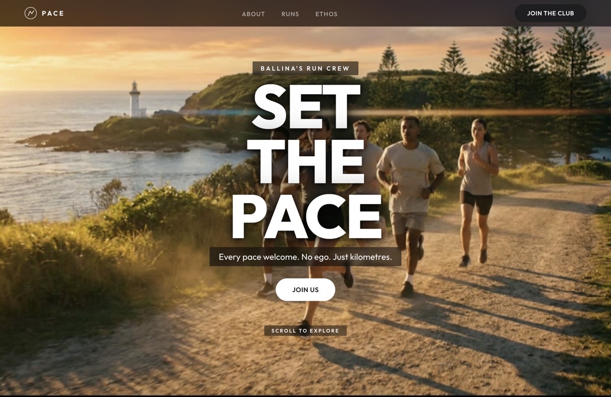 Ballina Run Club, Web Design project thumbnail