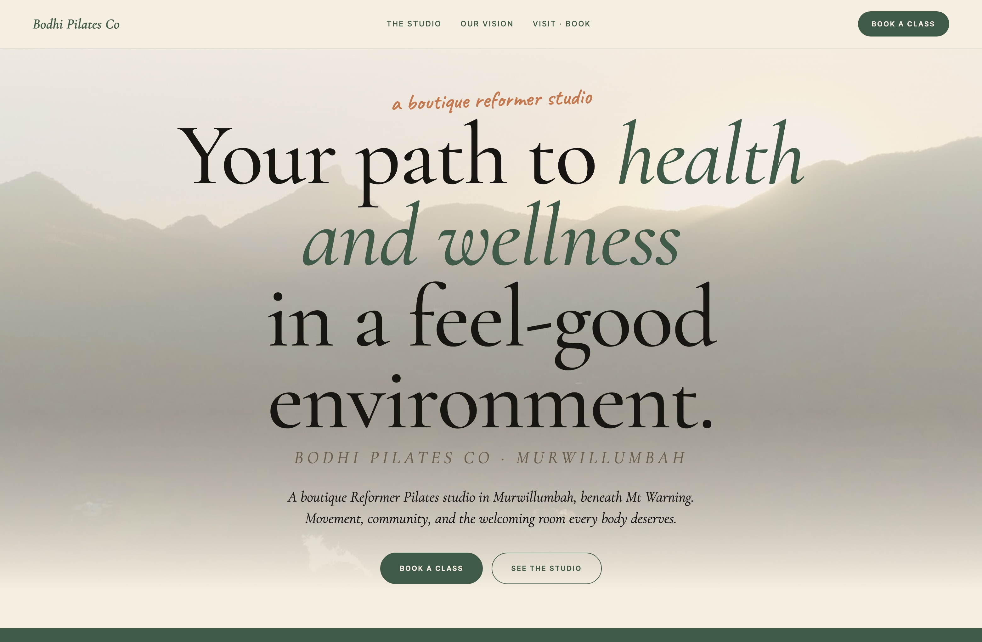 Bodhi Pilates, Web Design project thumbnail