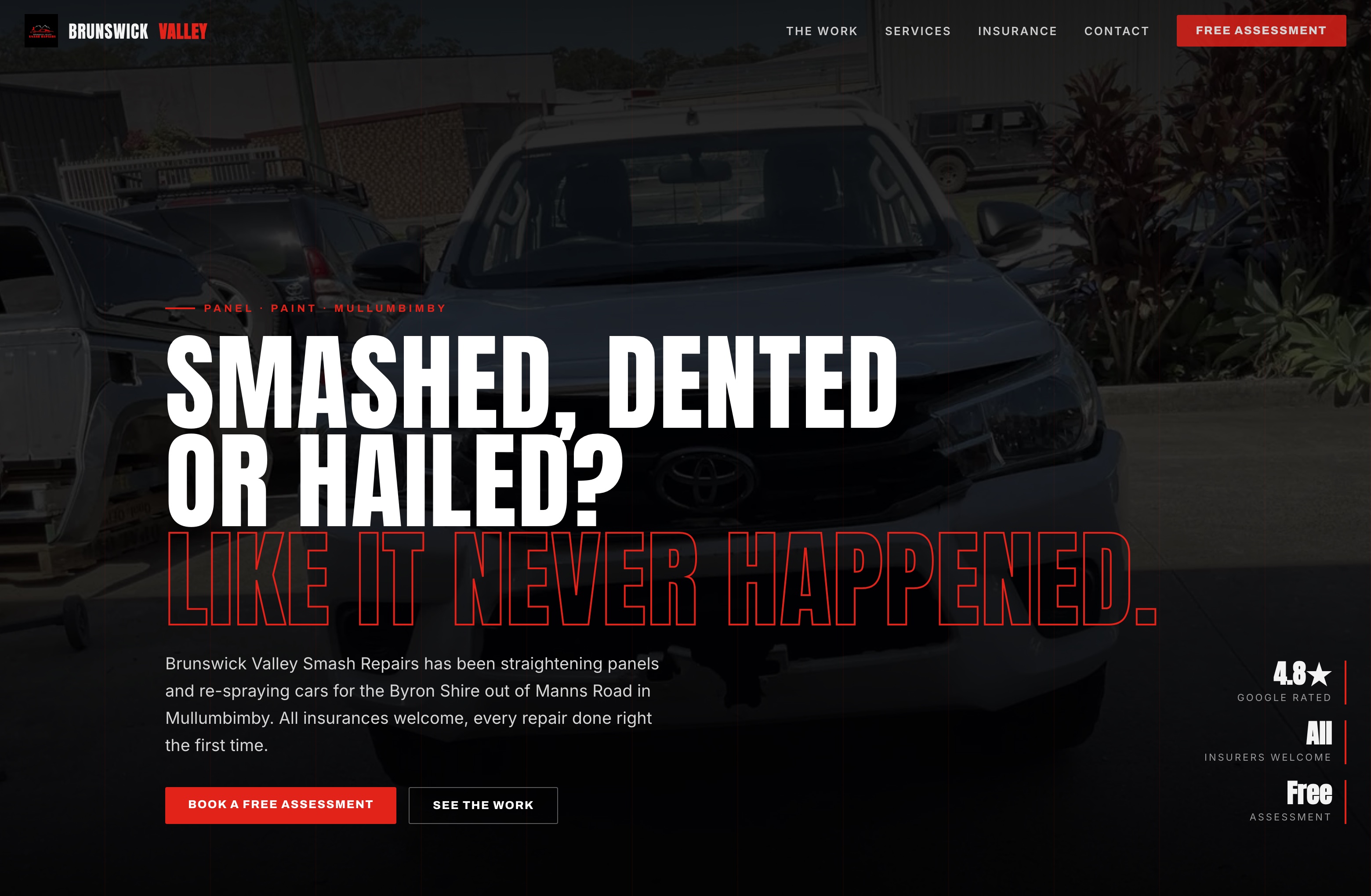 Brunswick Valley Smash, Web Design project thumbnail