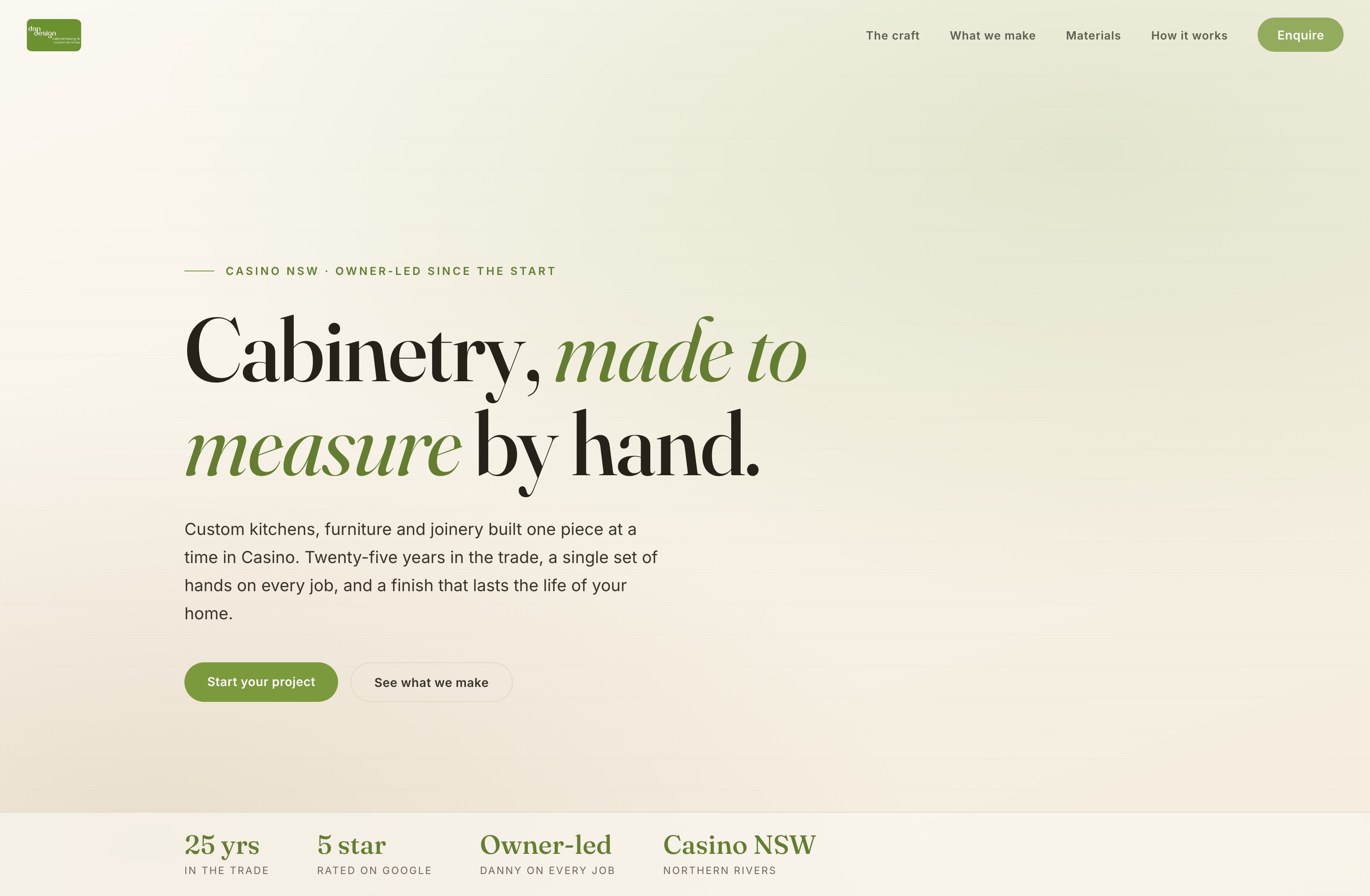 DAN Design Cabinetmaking, Web Design project thumbnail
