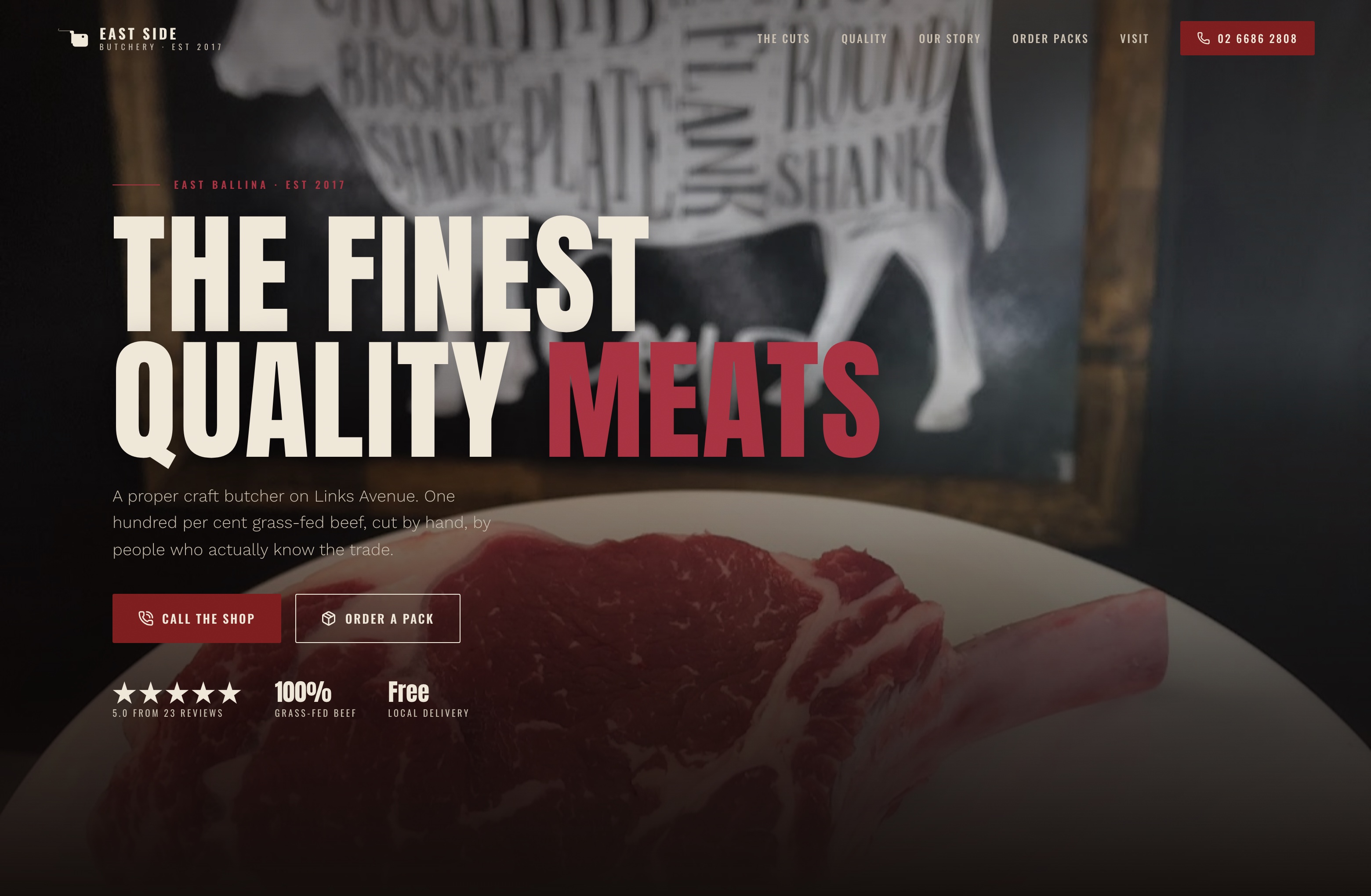 Eastside Butchery, Web Design project thumbnail