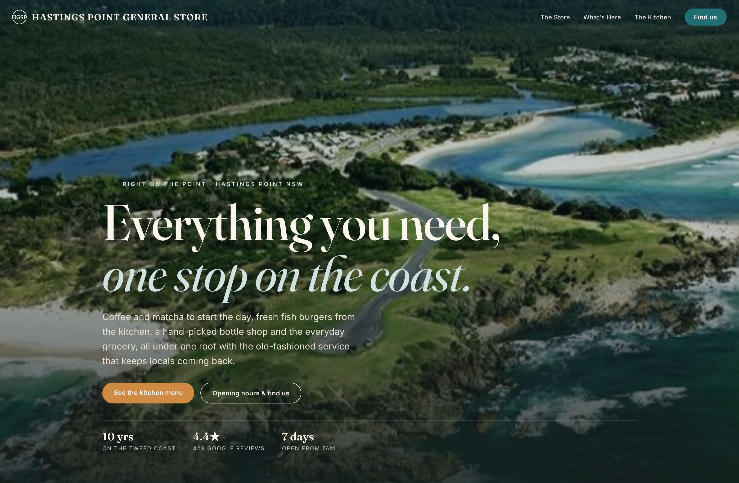 Hastings Point General Store, Web Design project thumbnail
