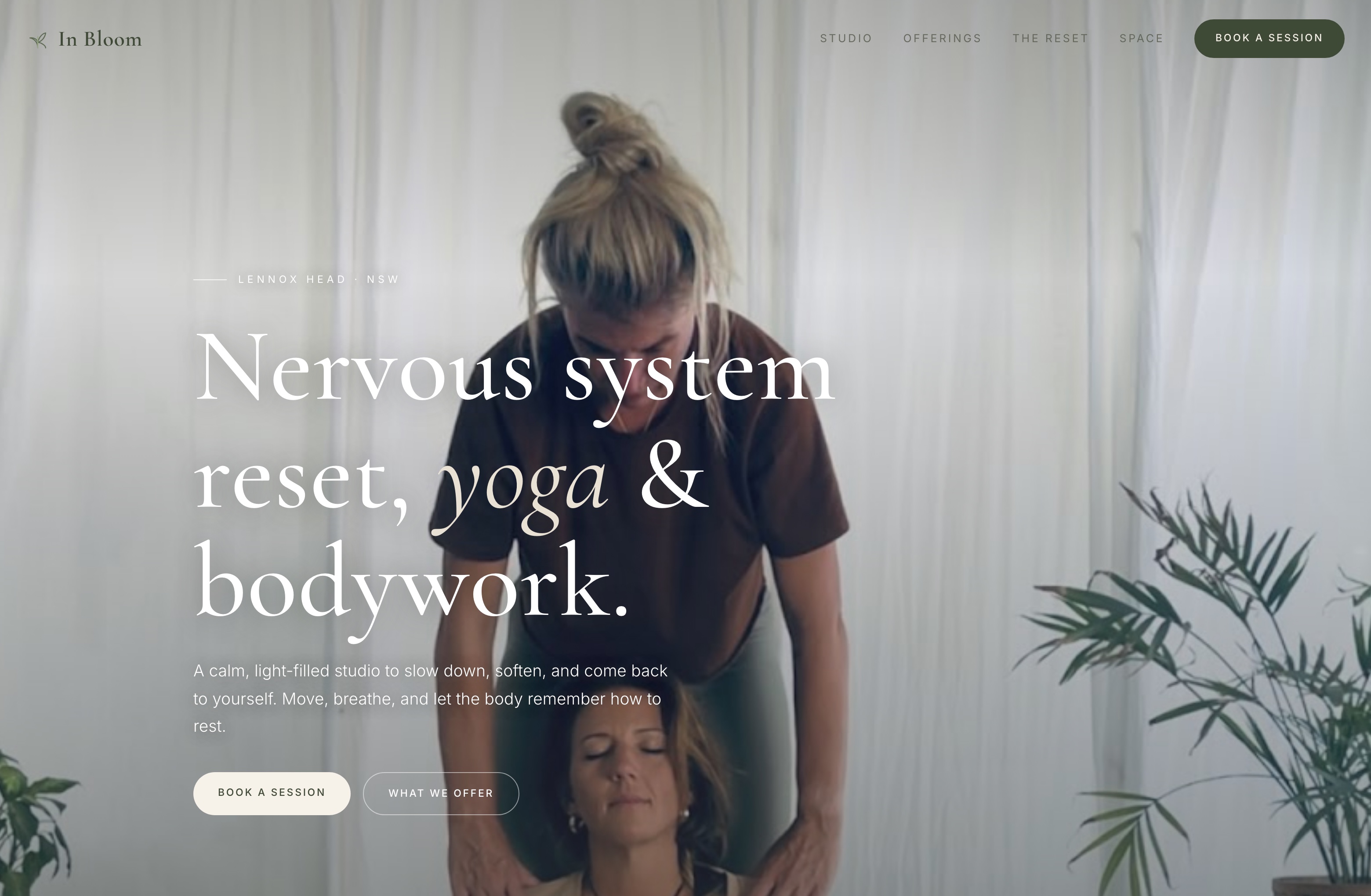 IN Bloom Yoga, Web Design project thumbnail