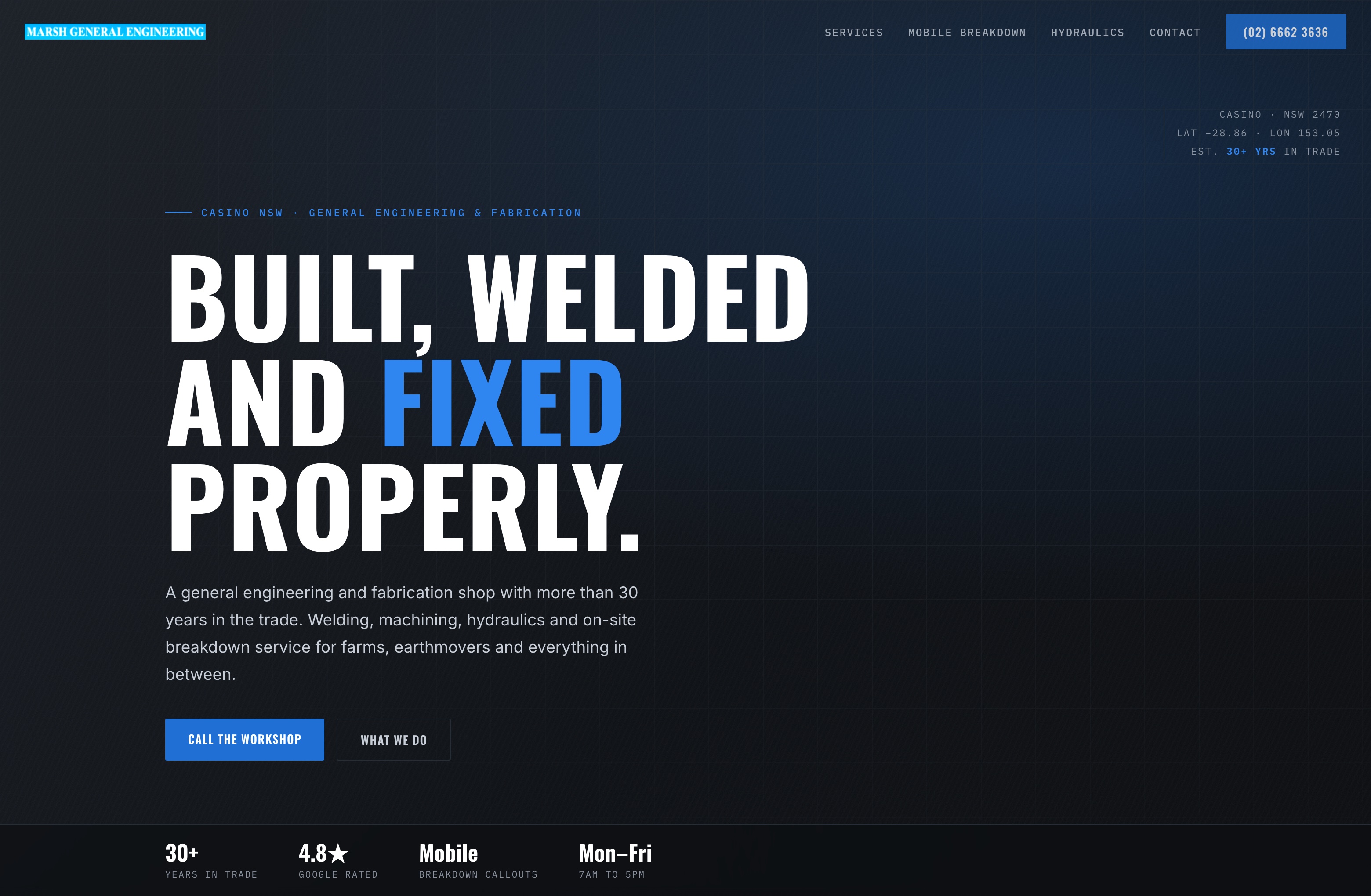 Marsh Engineering, Web Design project thumbnail