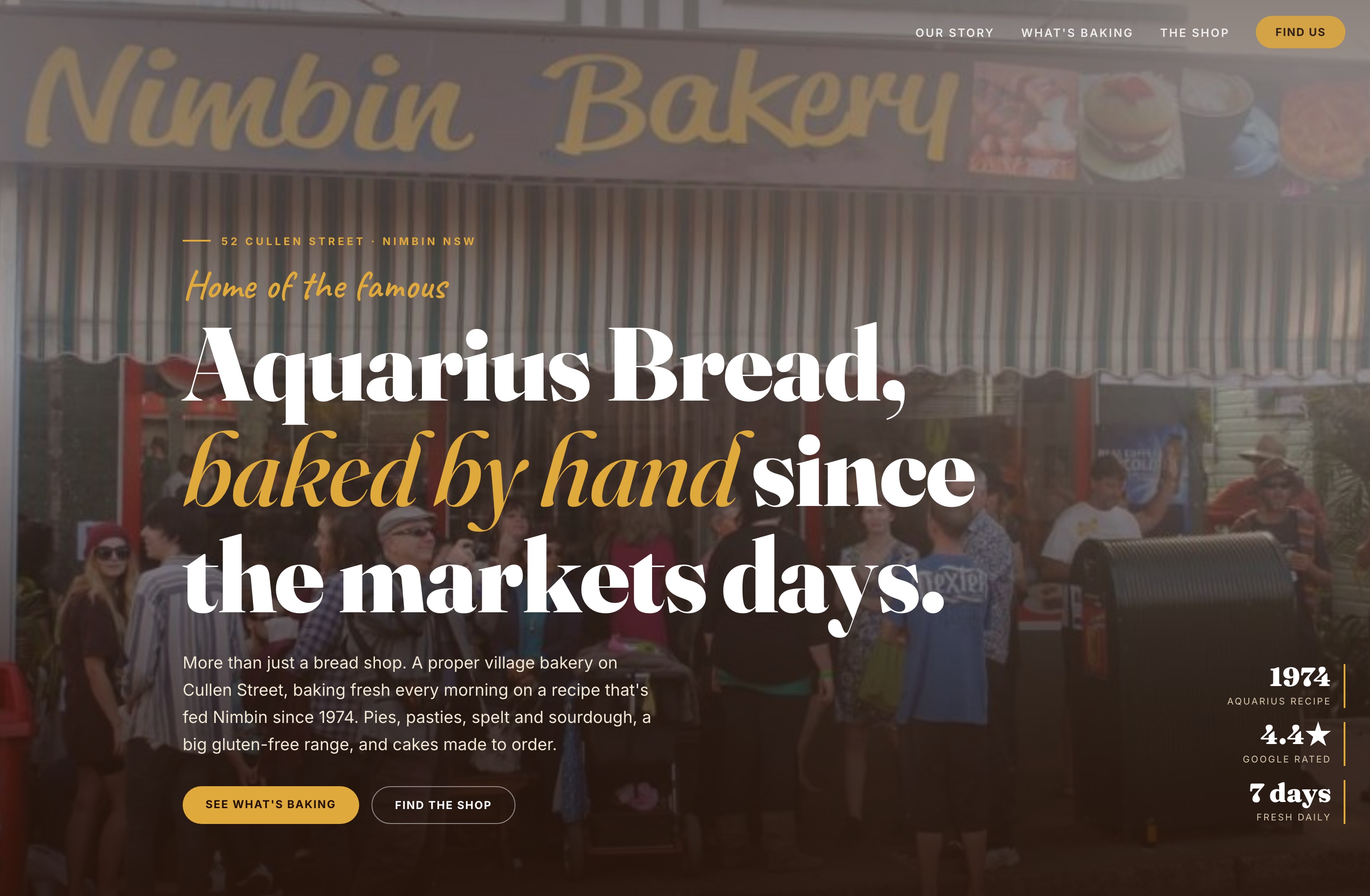 Nimbin Bakery, Web Design project thumbnail