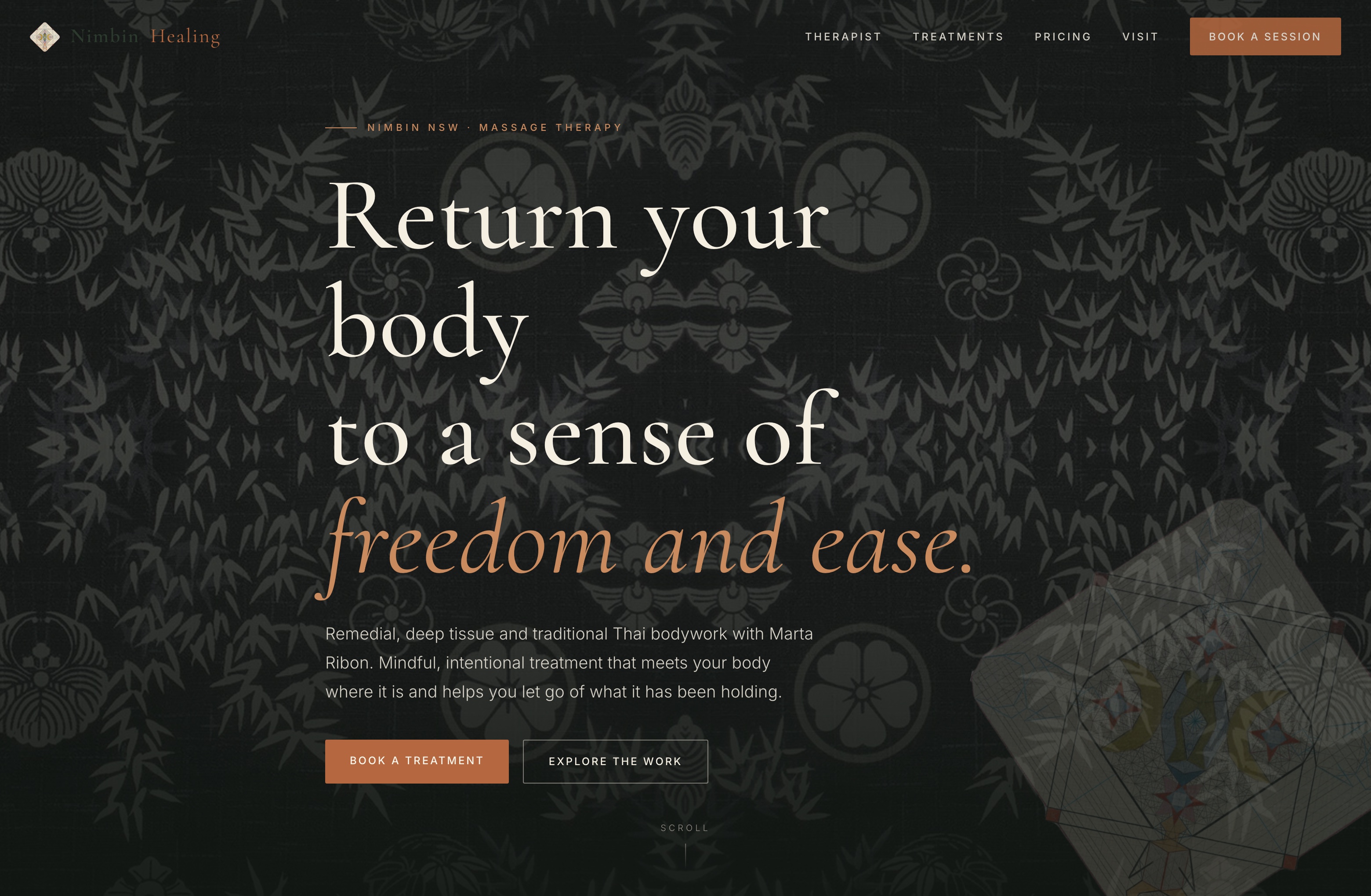 Nimbin Healing, Web Design project thumbnail