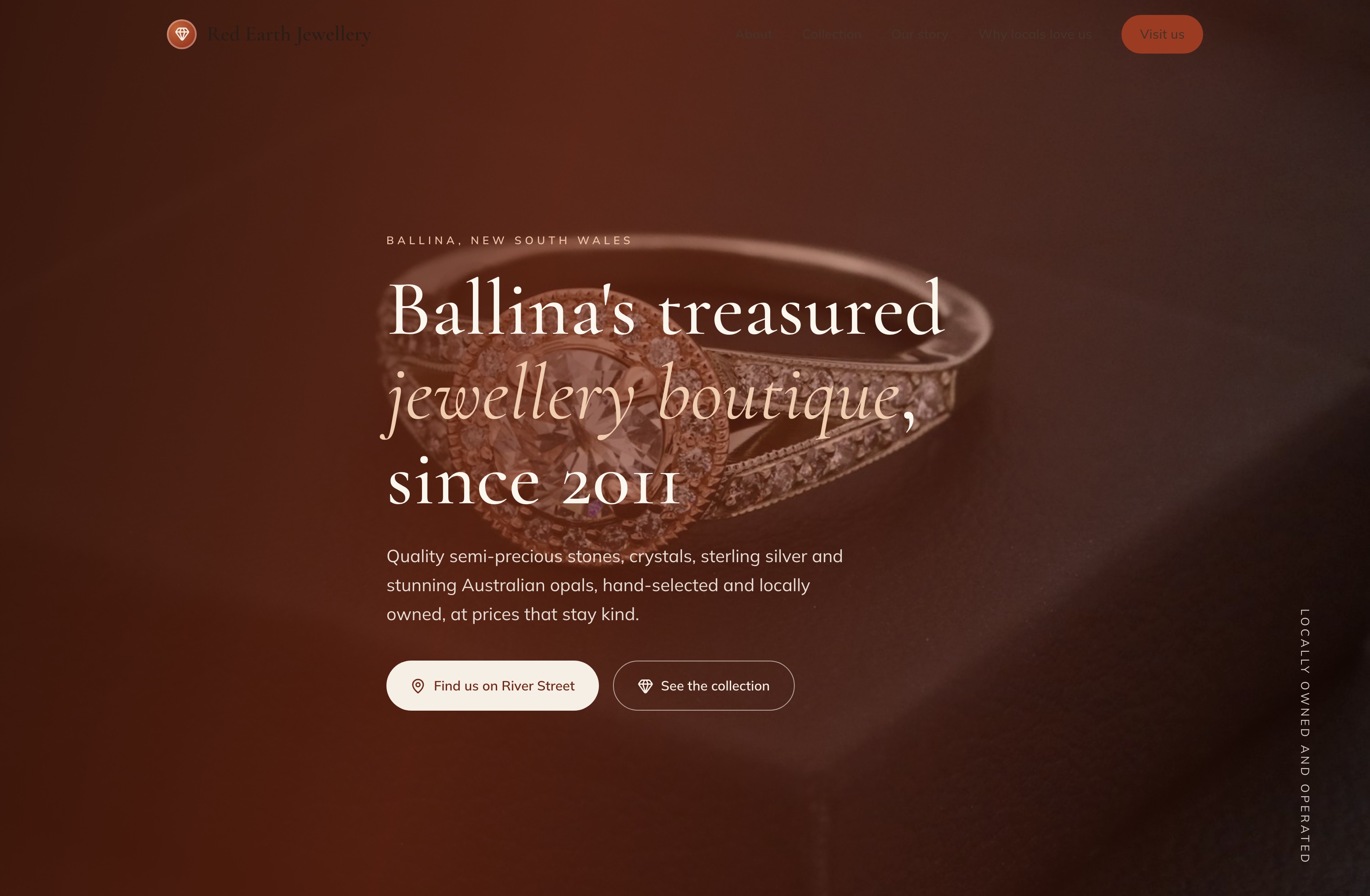 RED Earth Jewellery, Web Design project thumbnail