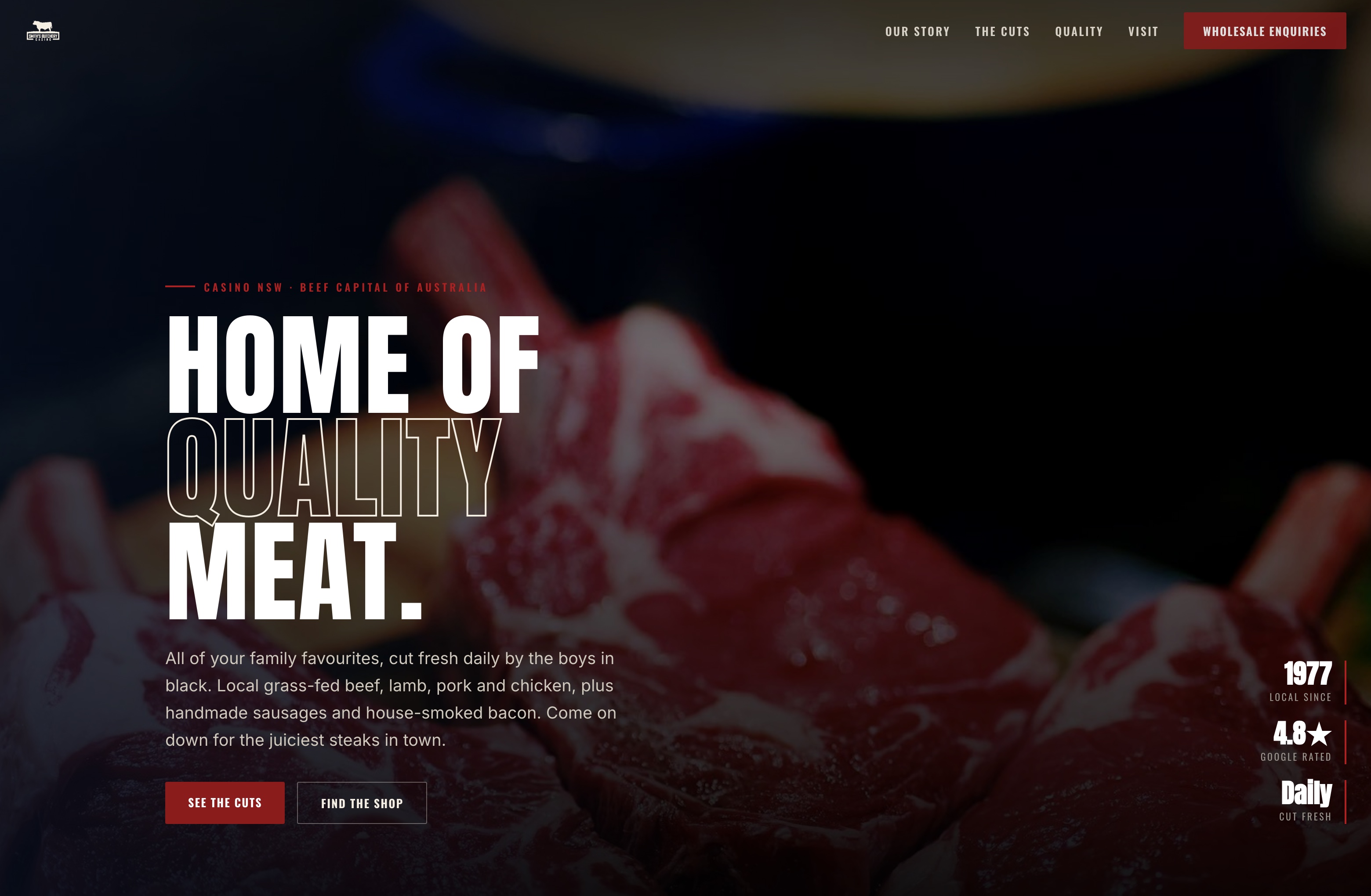 Smiths Butchery, Web Design project thumbnail