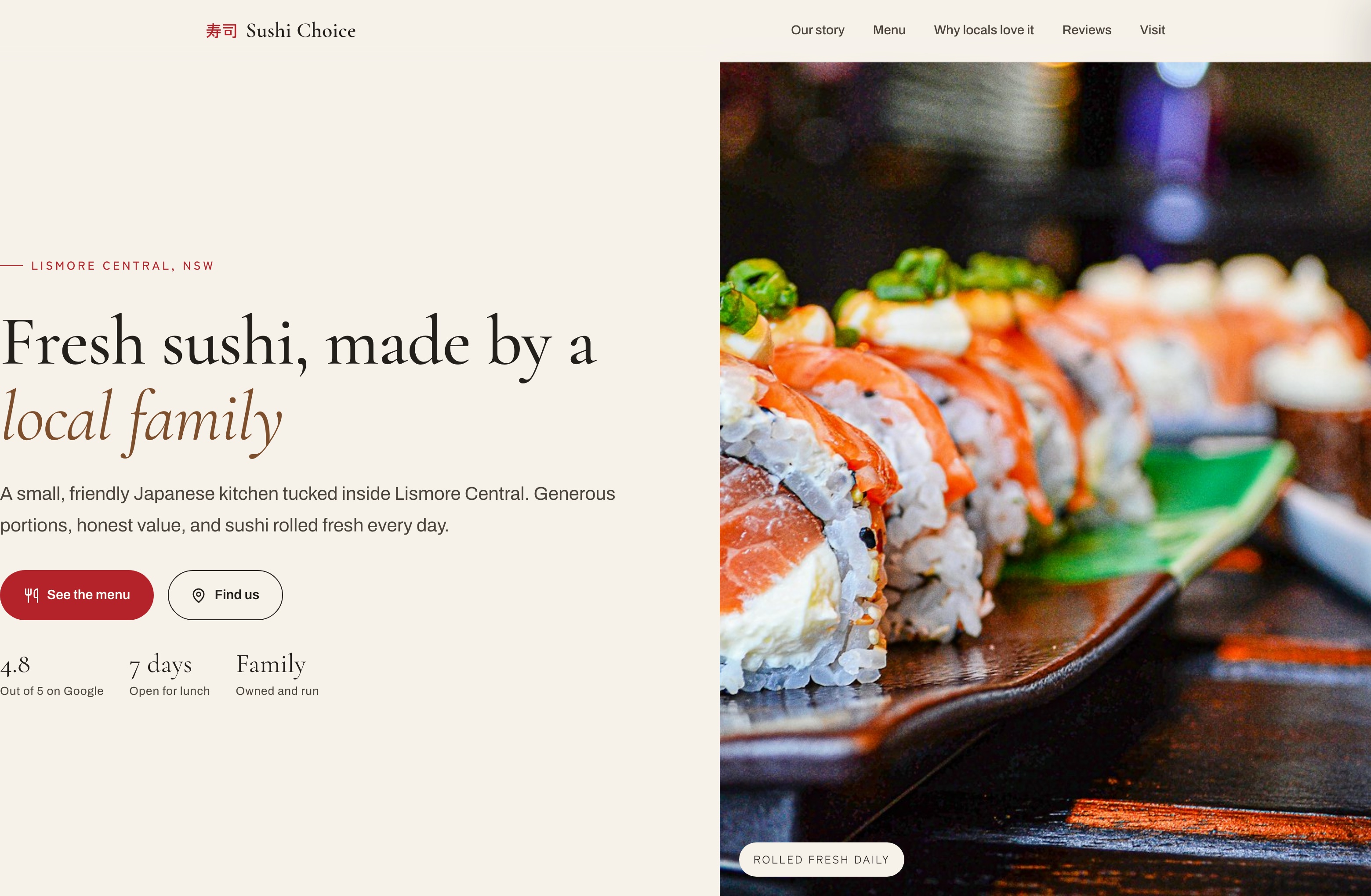 Sushi Choice, Web Design project thumbnail