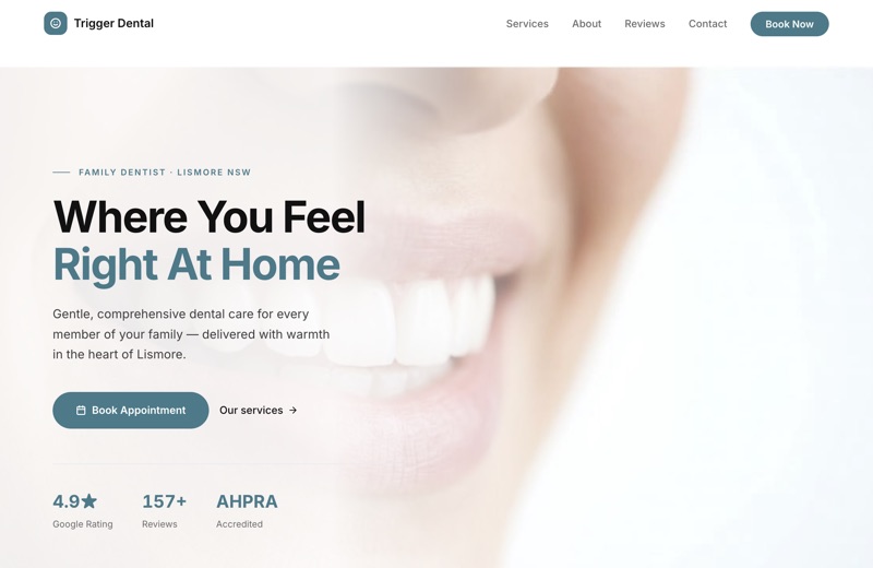 Trigger Dental, Web Design project thumbnail